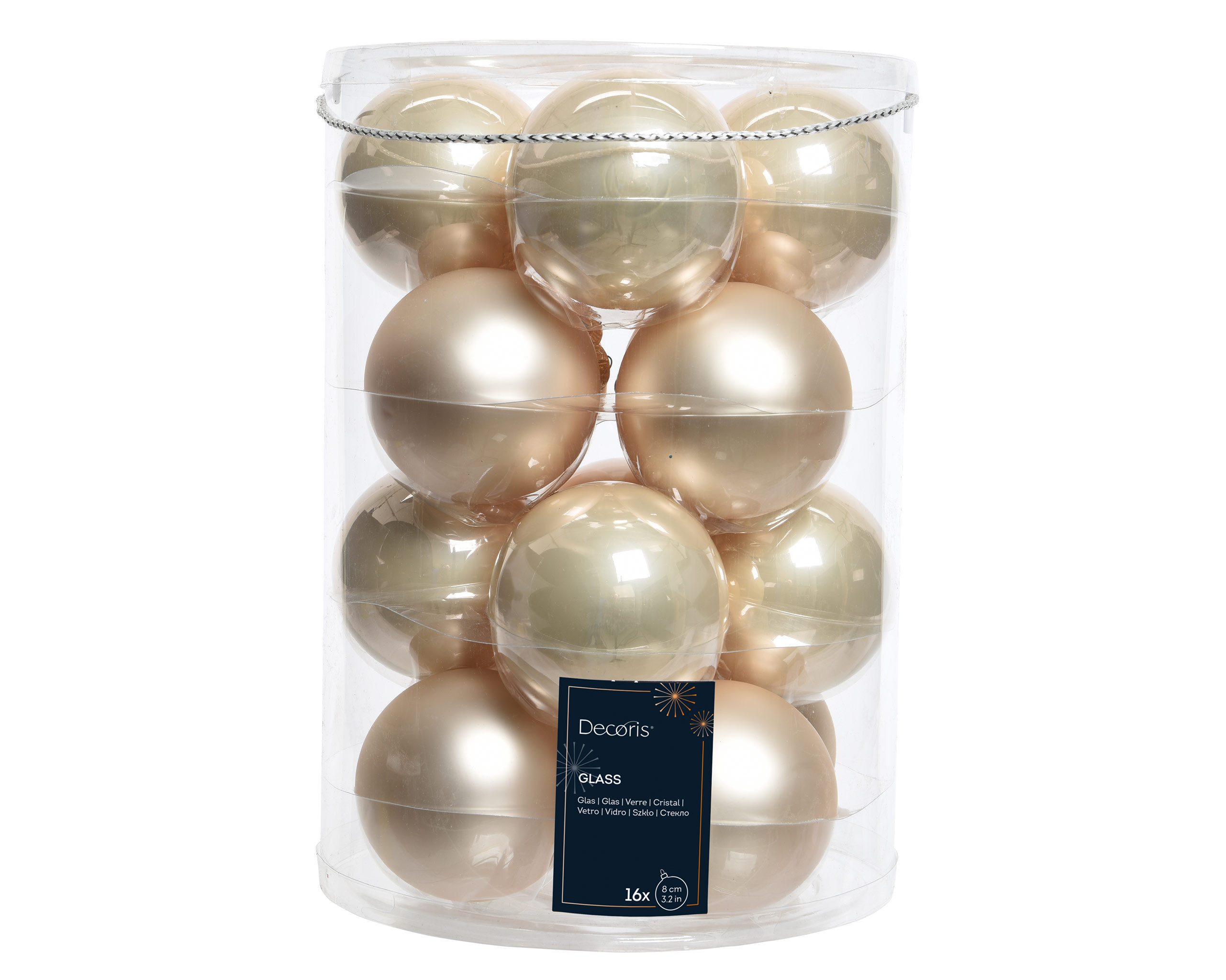 Kaemingk Weihnachtsbaumkugel, Новорічні кулі Glas 8cm 16 Stück - Perle