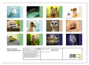 CALVENDO Wandkalender Süsse Tierwelt / Geburtstagskalender (Premium, hochwertiger DIN A2 Wandkalender 2023, Kunstdruck in Hochglanz)
