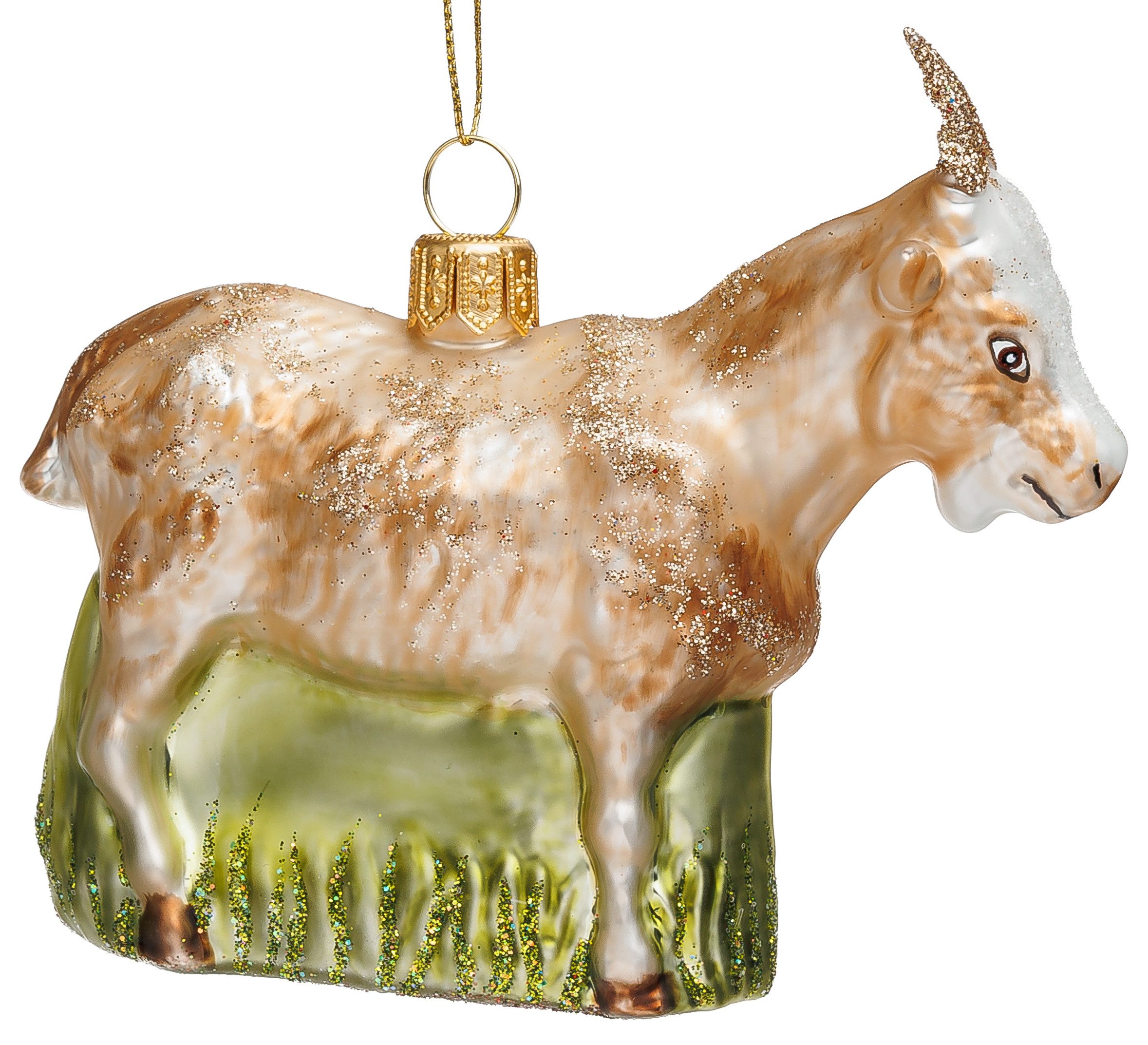 SIKORA Weihnachtsbaumkugel Ziegenbock Besondere Weihnachtskugel Glas Figur Anhänger - BS799, Christbaumschmuck - Traditionell, authentisch & außergewöhnlich – Bild 2 von 4