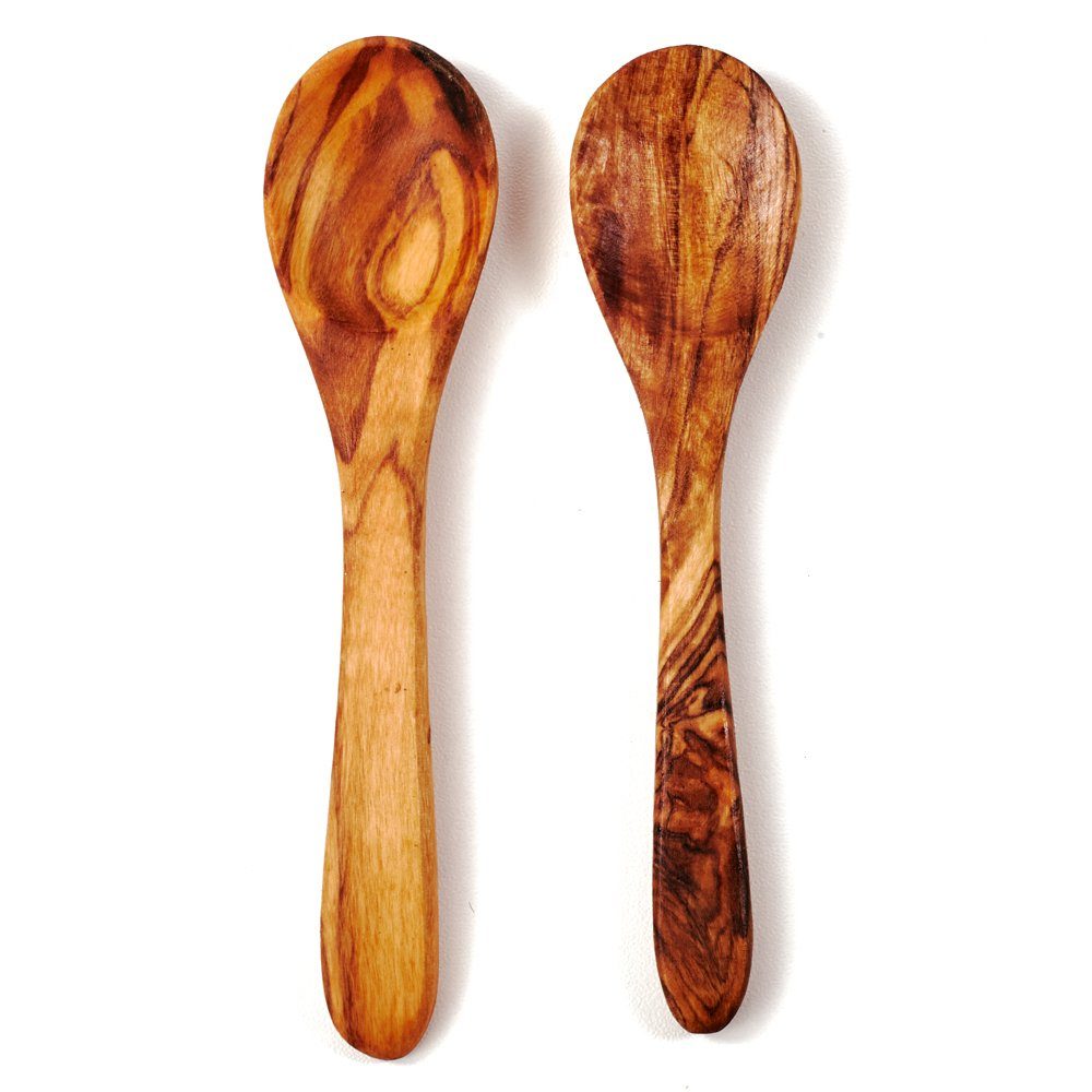 dasOlivenholzbrett Servierlöffel 2er Set Löffel aus Olivenholz