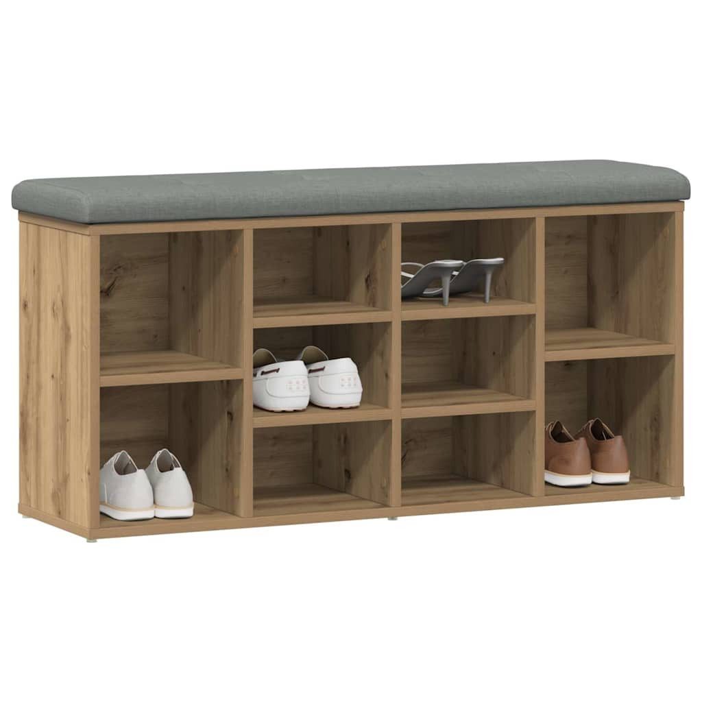 vidaXL Sitzbank Schuhbank Artisan-Eiche 102x32x50 cm Holzwerkstoff günstig online kaufen