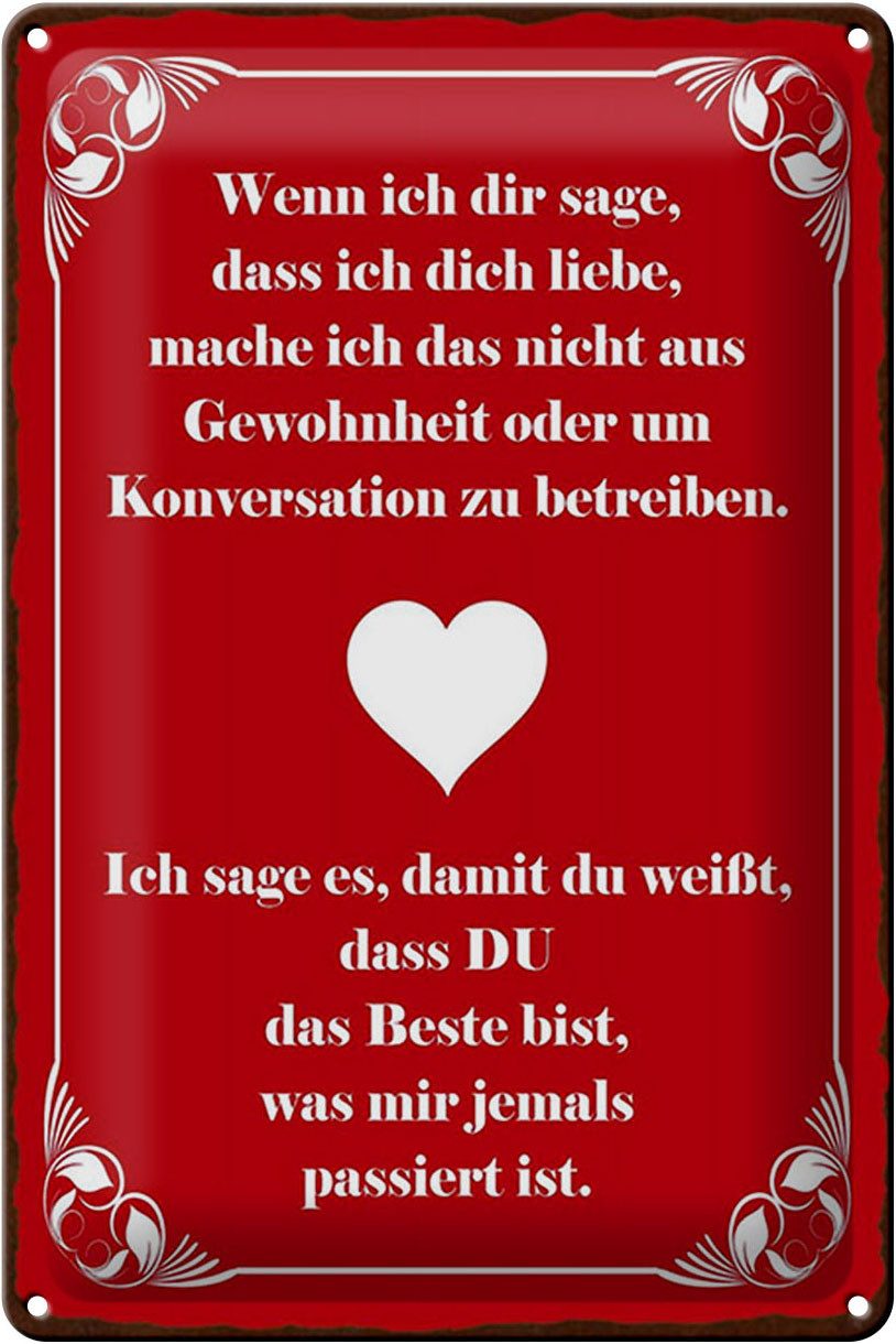 Femer GmbH Metallschild Spruch 20x30cm wenn ich dir sage ich dich liebe