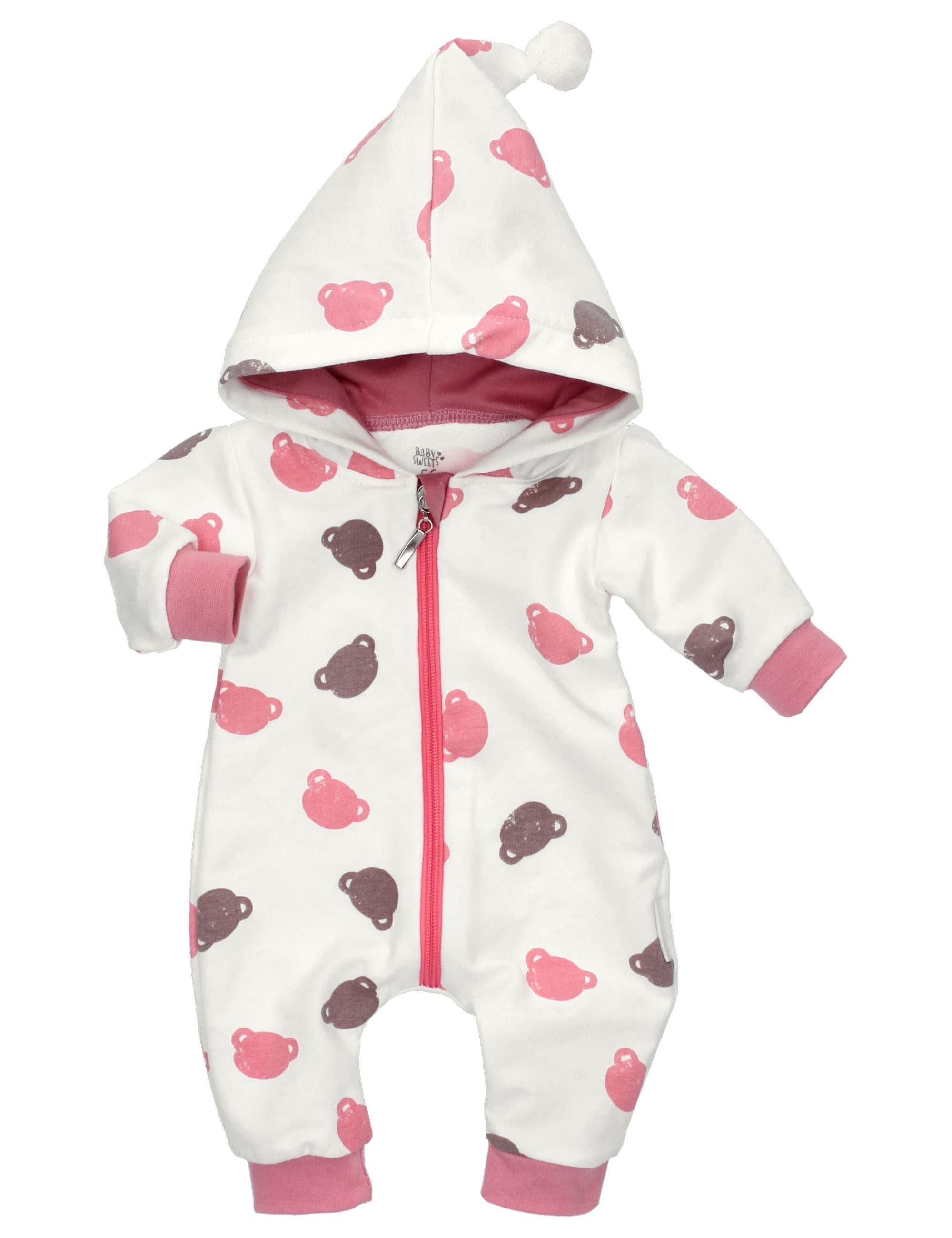 Baby Sweets (1-tlg) weiß Overall Strampler, Koala Overall rosa