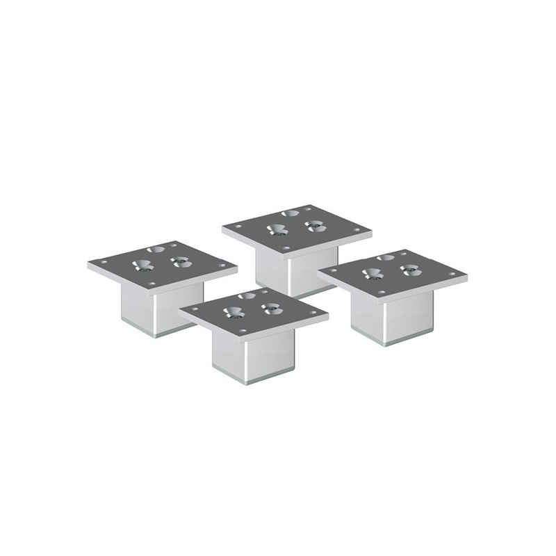 sossai® Möbelfuß »Aluminium Möbelfüße in eloxiertem Design«, (4-St)
