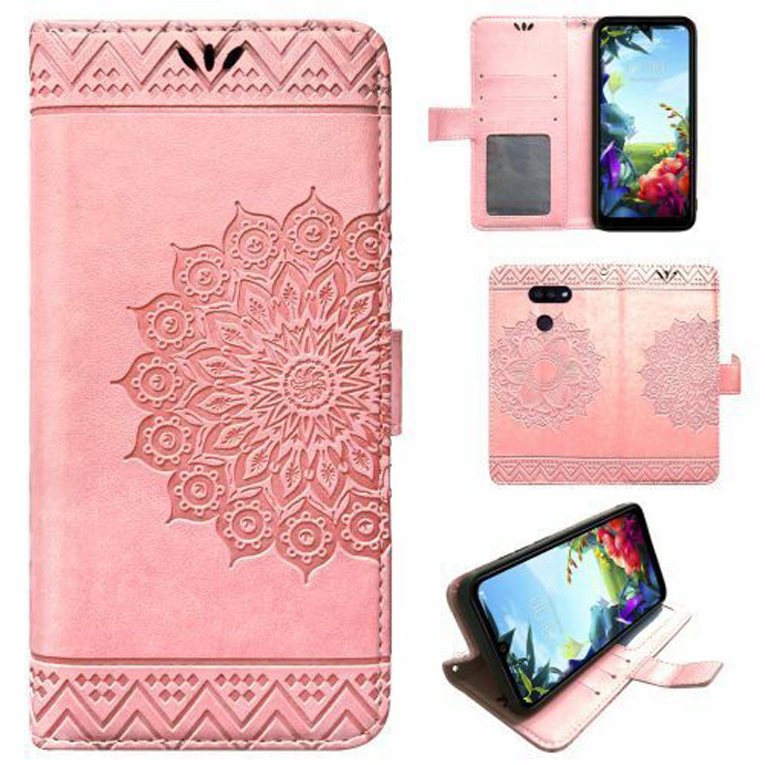 betterfon Handyhülle Handytasche für LG K40S Klapphülle Flip Case Rosegold, Wallet Case mit Kartenfächern Magnetverschluss und weicher Innenhülle