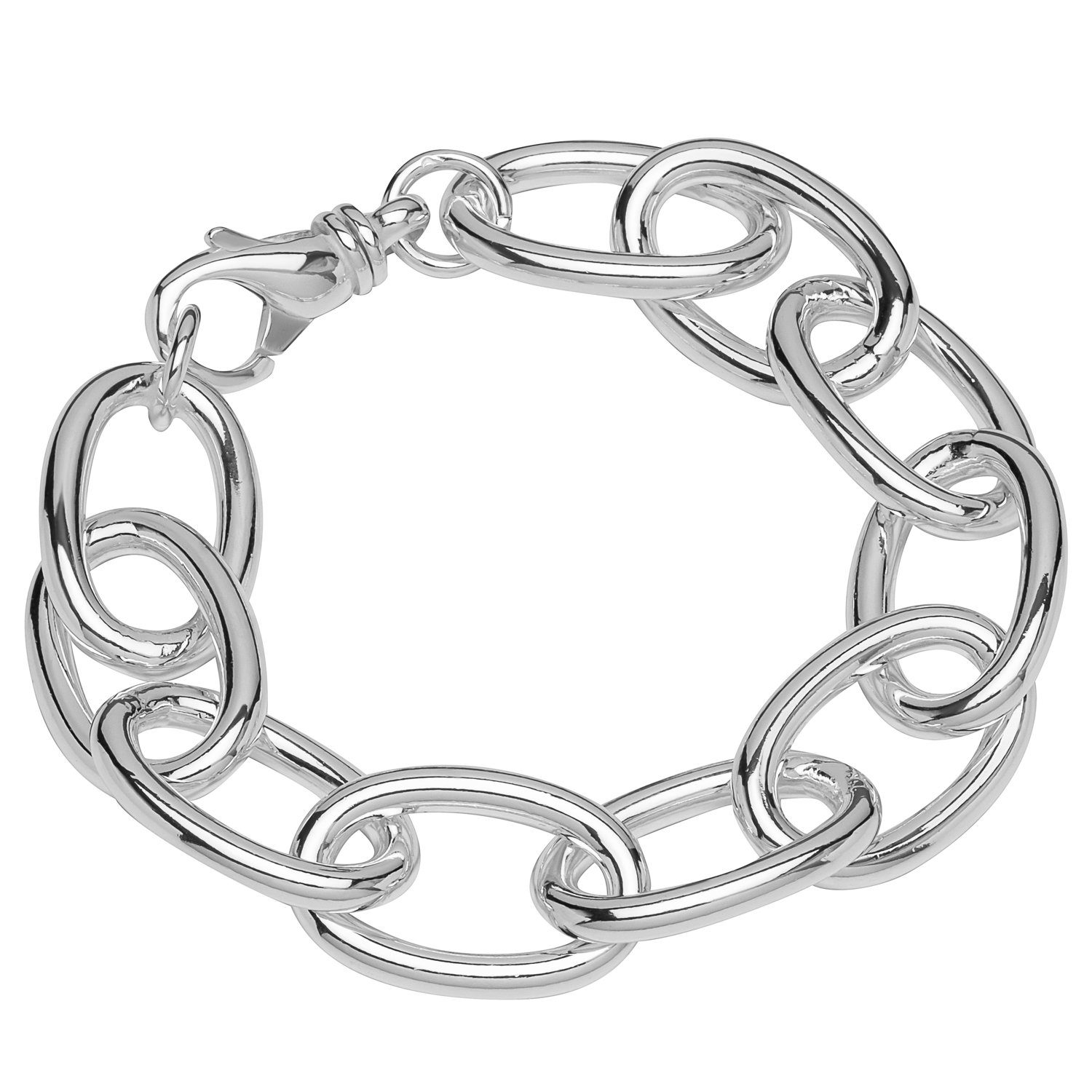 NKlaus Silberarmband Armband 925 Sterling Silber 22cm Weit Ankerkette r (1 Stück), Made in Germany