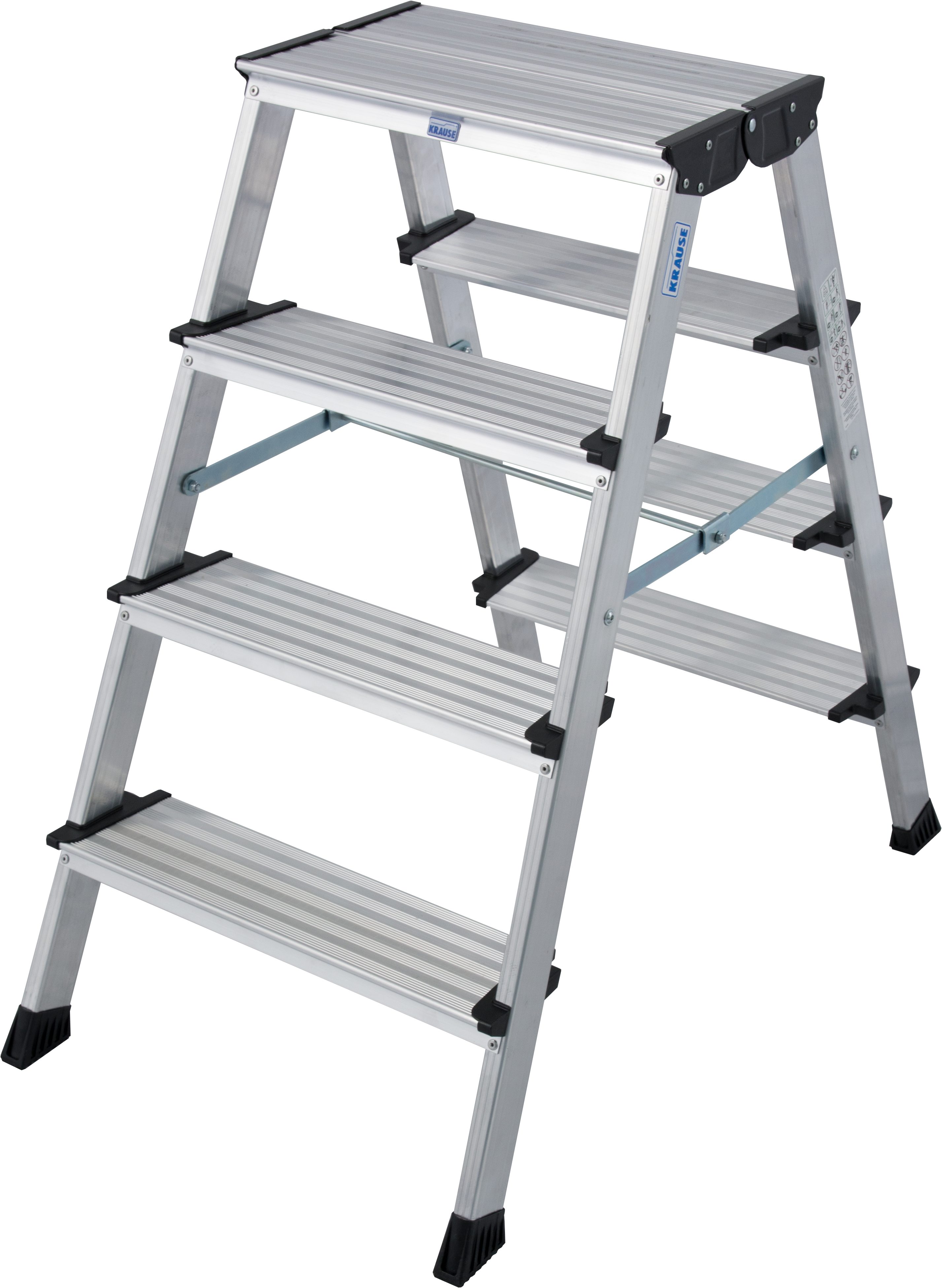 KRAUSE Klapptritt Treppo, Aluminium, 2x4 Stufen, Arbeitshöhe ca. 285 cm