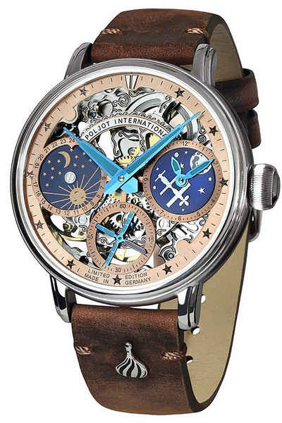 Poljot International Mechanische Uhr Handaufzug Orbita Braun/Roségoldfarben