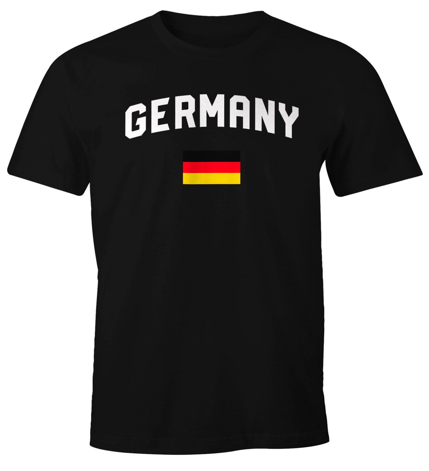 Print-Shirt Moonworks® Herren Deutschland Fan-Shirt T-Shirt Fußball WM EM