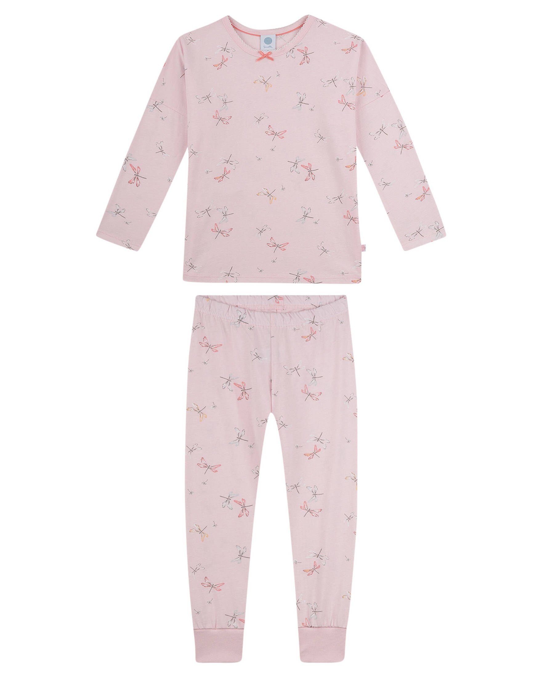 Sanetta Baby-Mädchen Schlafanzug – Kurzer Pyjama Aus Bio-Baumwolle, Mit Schmetterling-Print