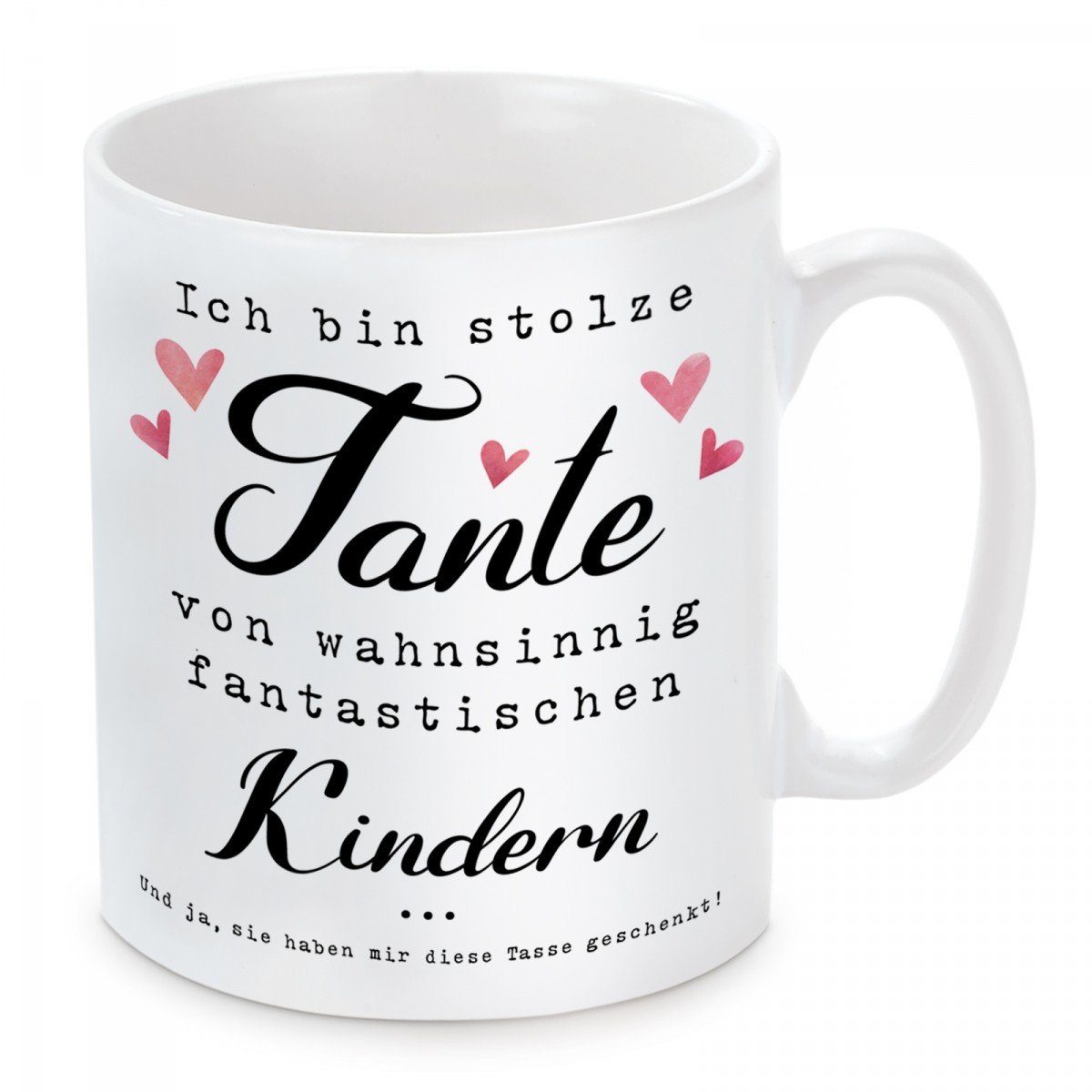 Herzbotschaft Tasse Ich bin stolze Tante Kindern, Keramik, Kaffeetasse spülmaschinenfest und mikrowellengeeignet