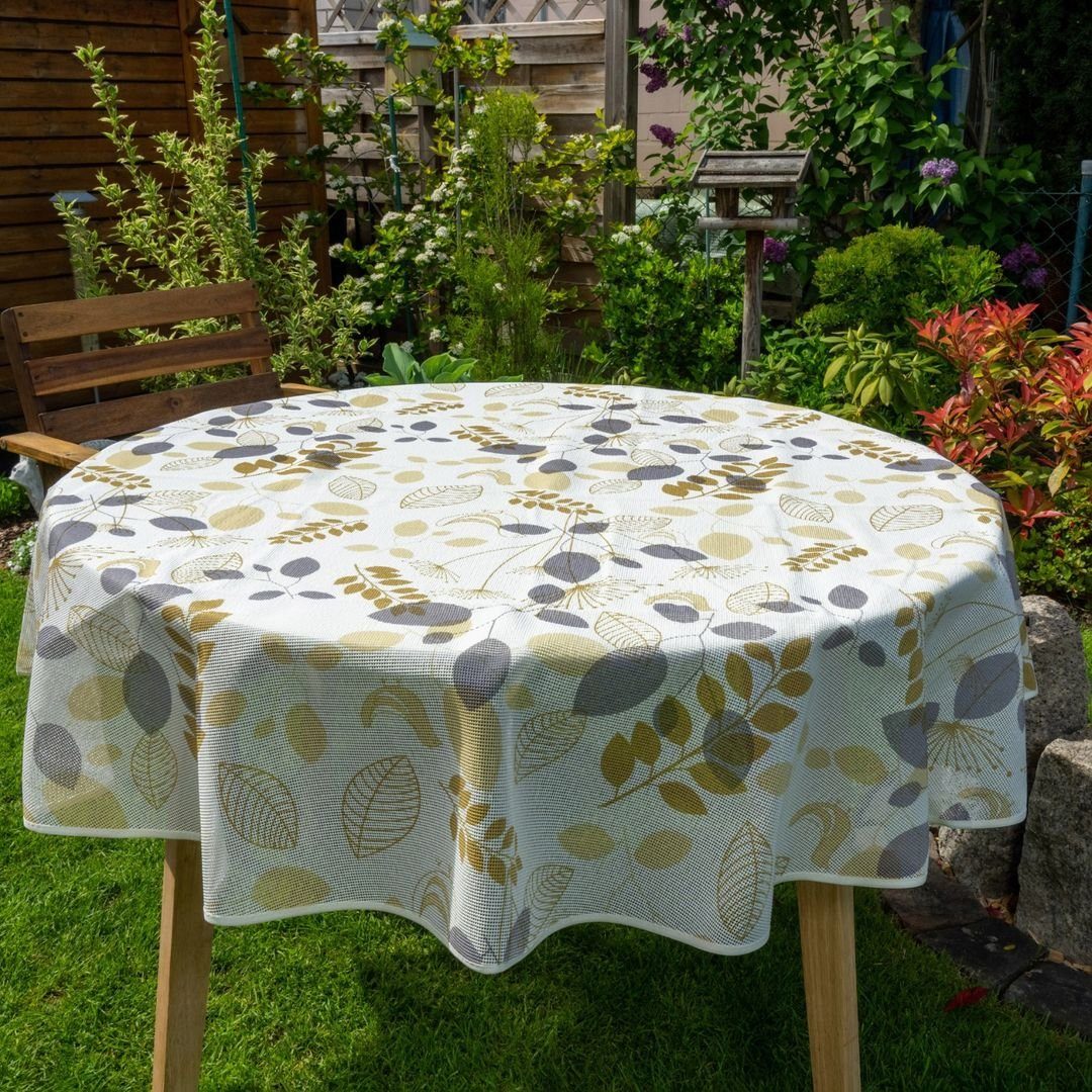 laro Tischdecke Gartentischdecke Wetterfest Rutschfest Rund
