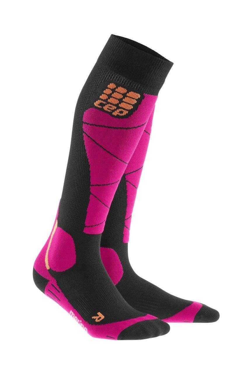 Strümpfe CEP ski merino socks, wom BLACK/PINK