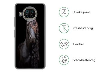 MuchoWow Handyhülle Pferde - Friesisch - Mähne - Schwarz - Tiere, Phone Case, Handyhülle Xiaomi Mi 10T Lite, Silikon, Schutzhülle