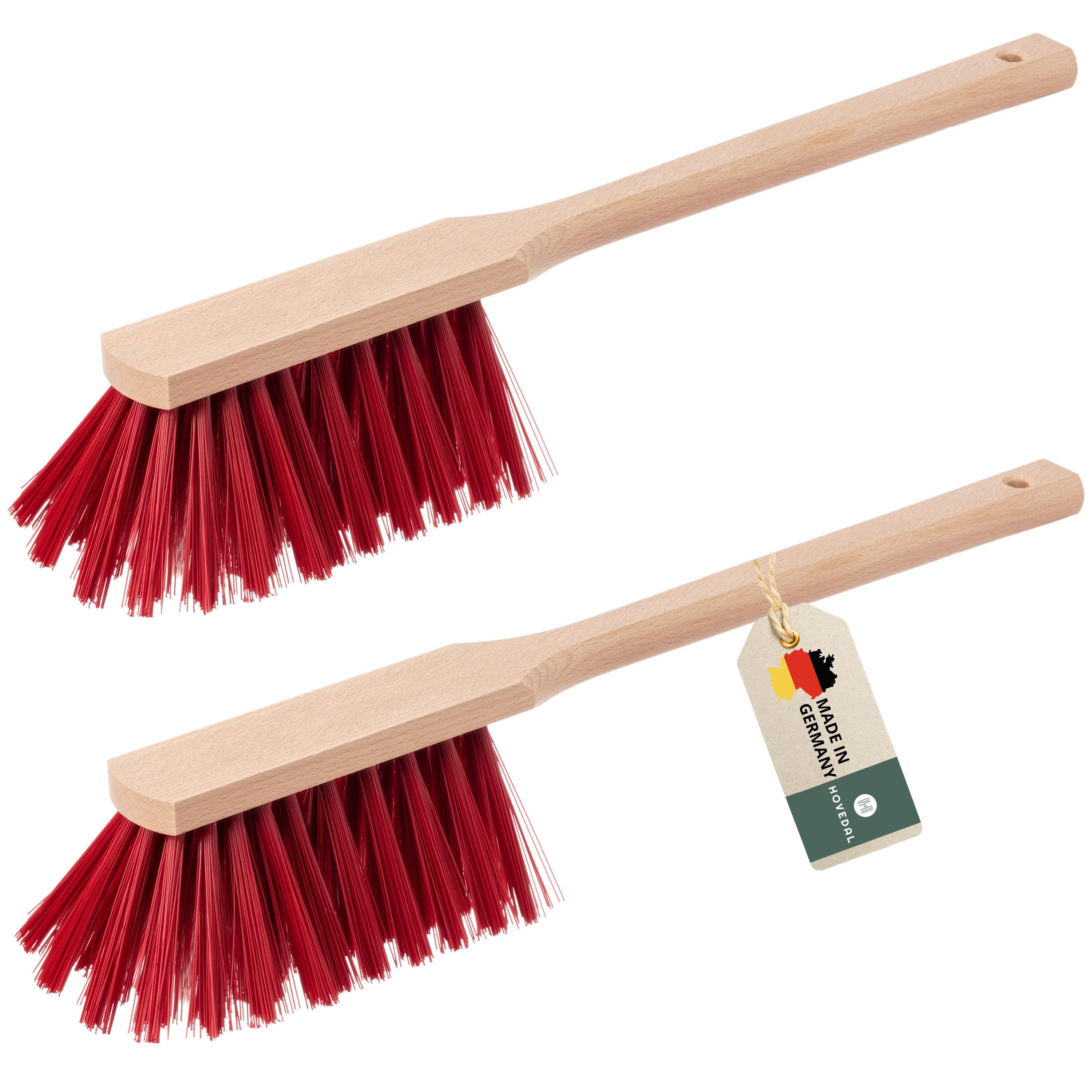 Hovedal Kehrgarnitur 2er Set Handfeger langer Stiel, Handfeger für Draußen, Garten, Robuster Handbesen mit langem Stiel, Langstiel Handkehrer, Handbesen