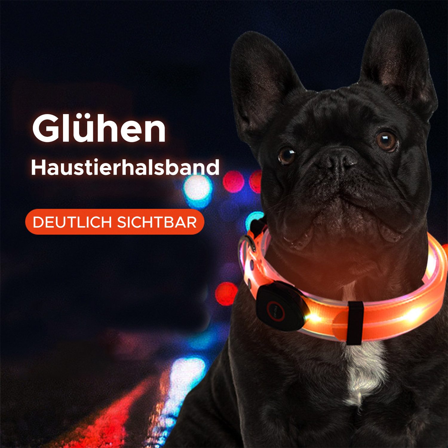 Refttenw Hundeleine LED Leuchthalsband Hund Aufladbar günstig online kaufen