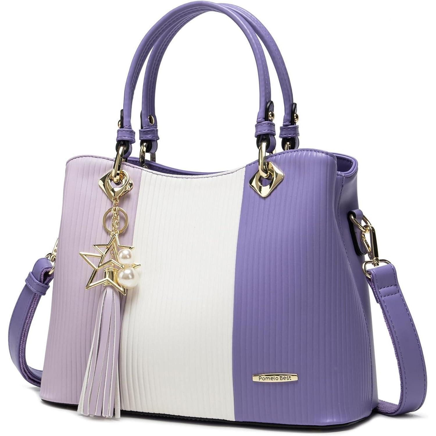 LuxusKollektion Umhängetasche Damen Handtasche gestreift Umhängetasche mittelgroß mehrere Fächer