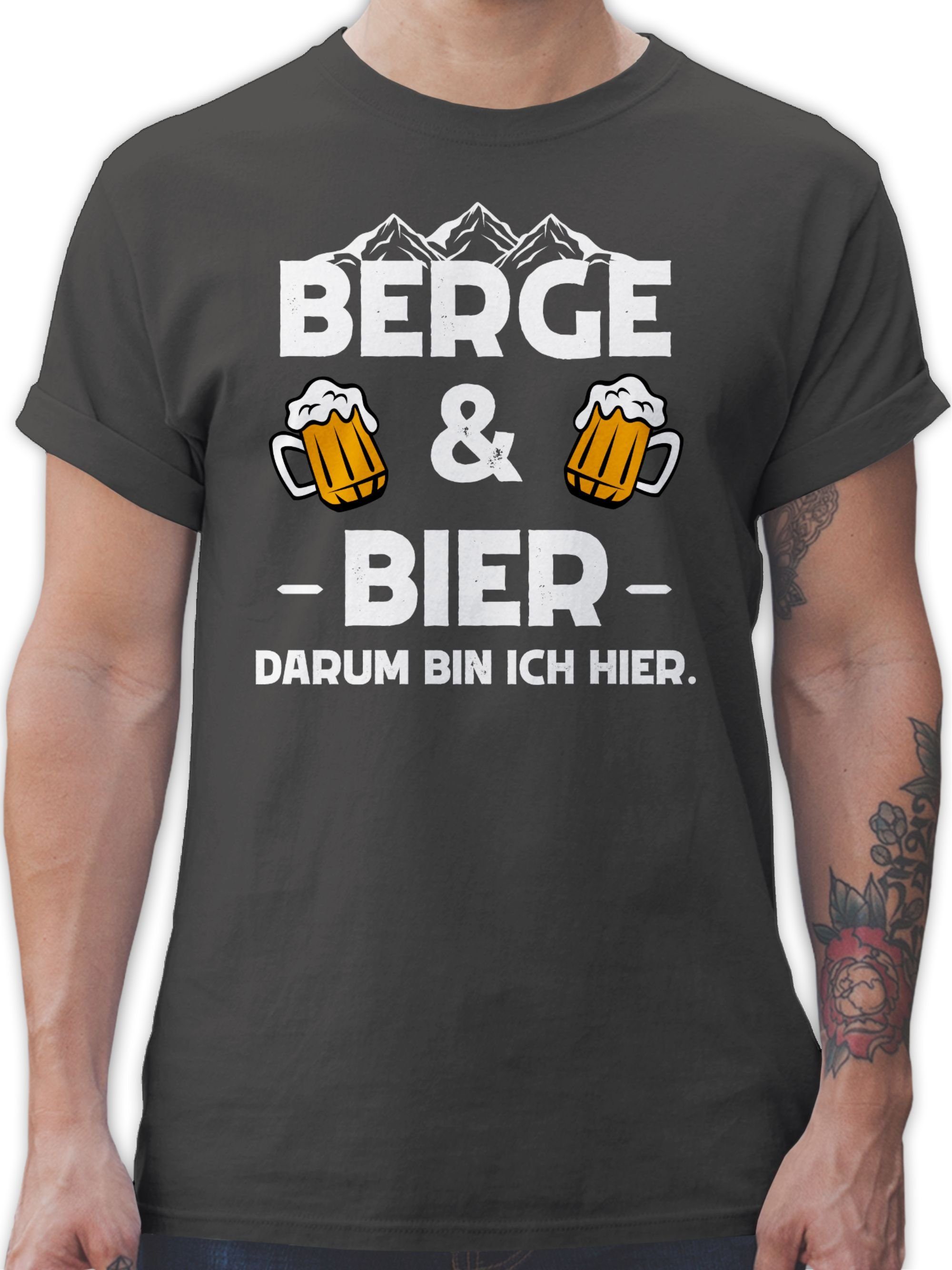 Shirtracer T-Shirt Berge und Bier Apres Ski Party 2 Dunkelgrau