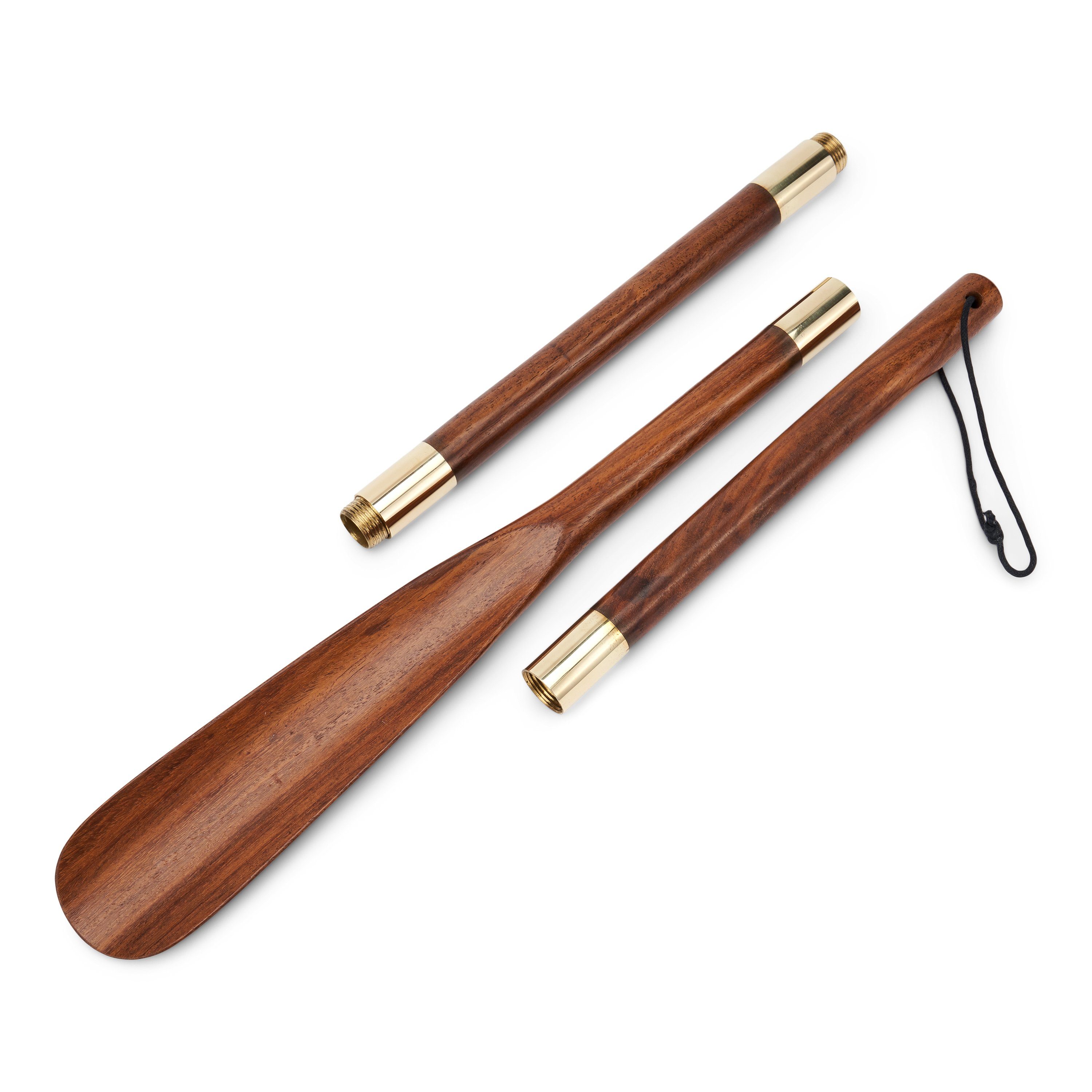 NKlaus Schuhlöffel Maritim Schuhlöffel 70cm dreiteilig aus Holz und Messing gold Длина ve