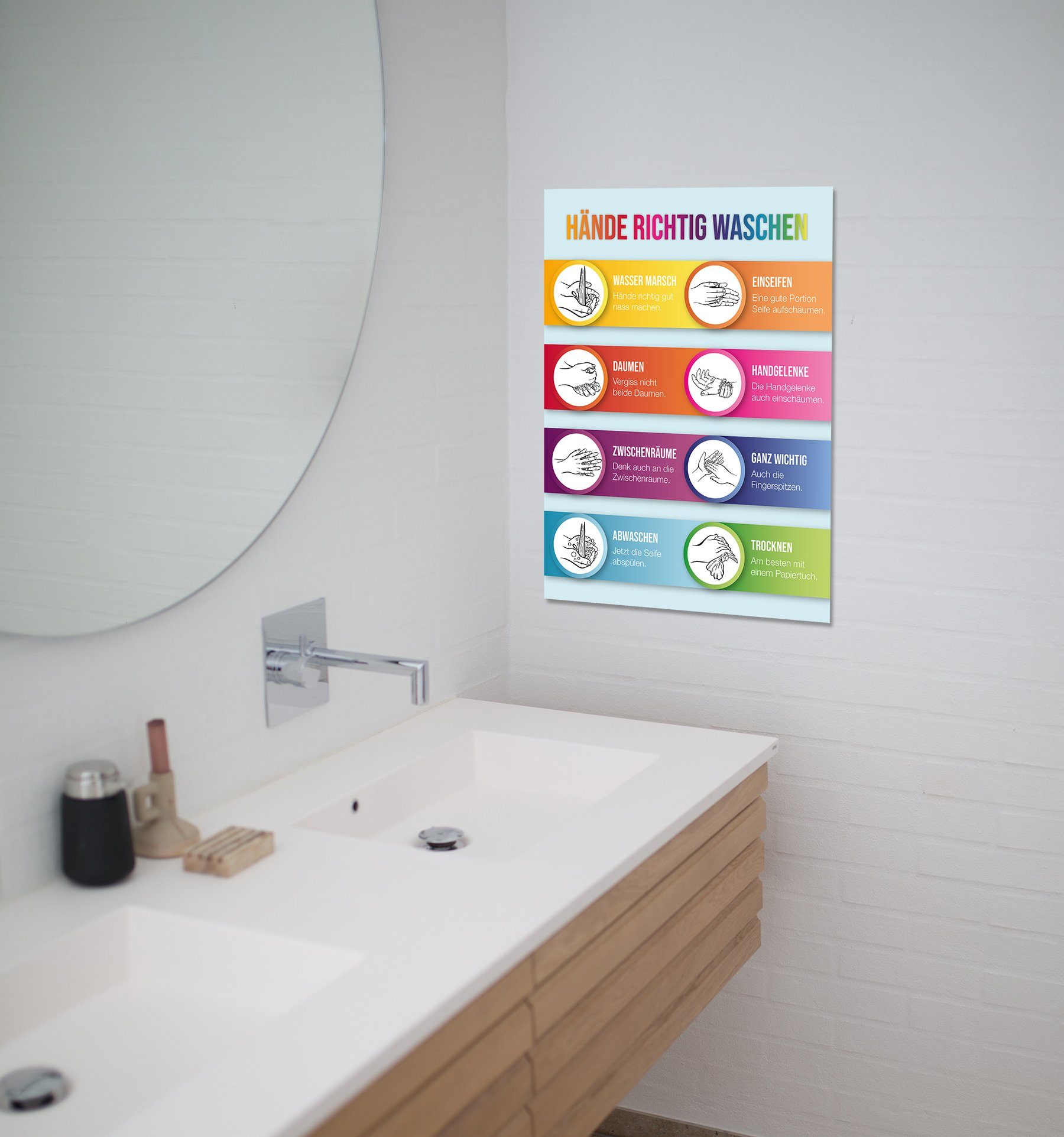 Close Up Poster Hände richtig waschen Anleitung zum Hände waschen 30 x 40 c günstig online kaufen