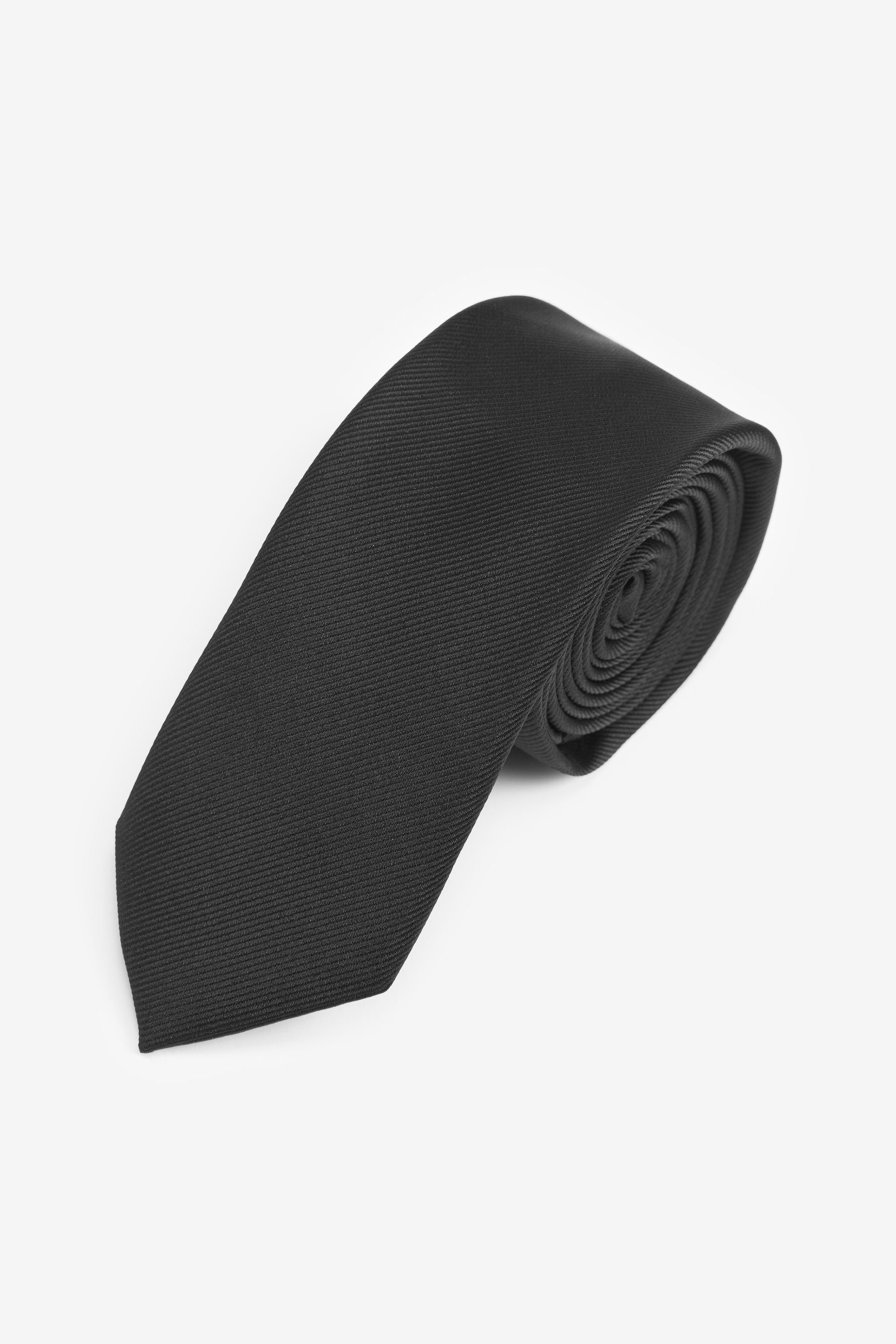 Next Krawatte Schmale Twill-Krawatte (1-St) Black