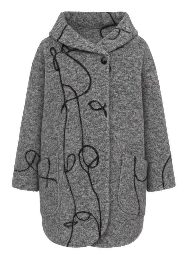 Mississhop Fellimitatmantel Damen Übergangsmantel mit Muster günstig online kaufen