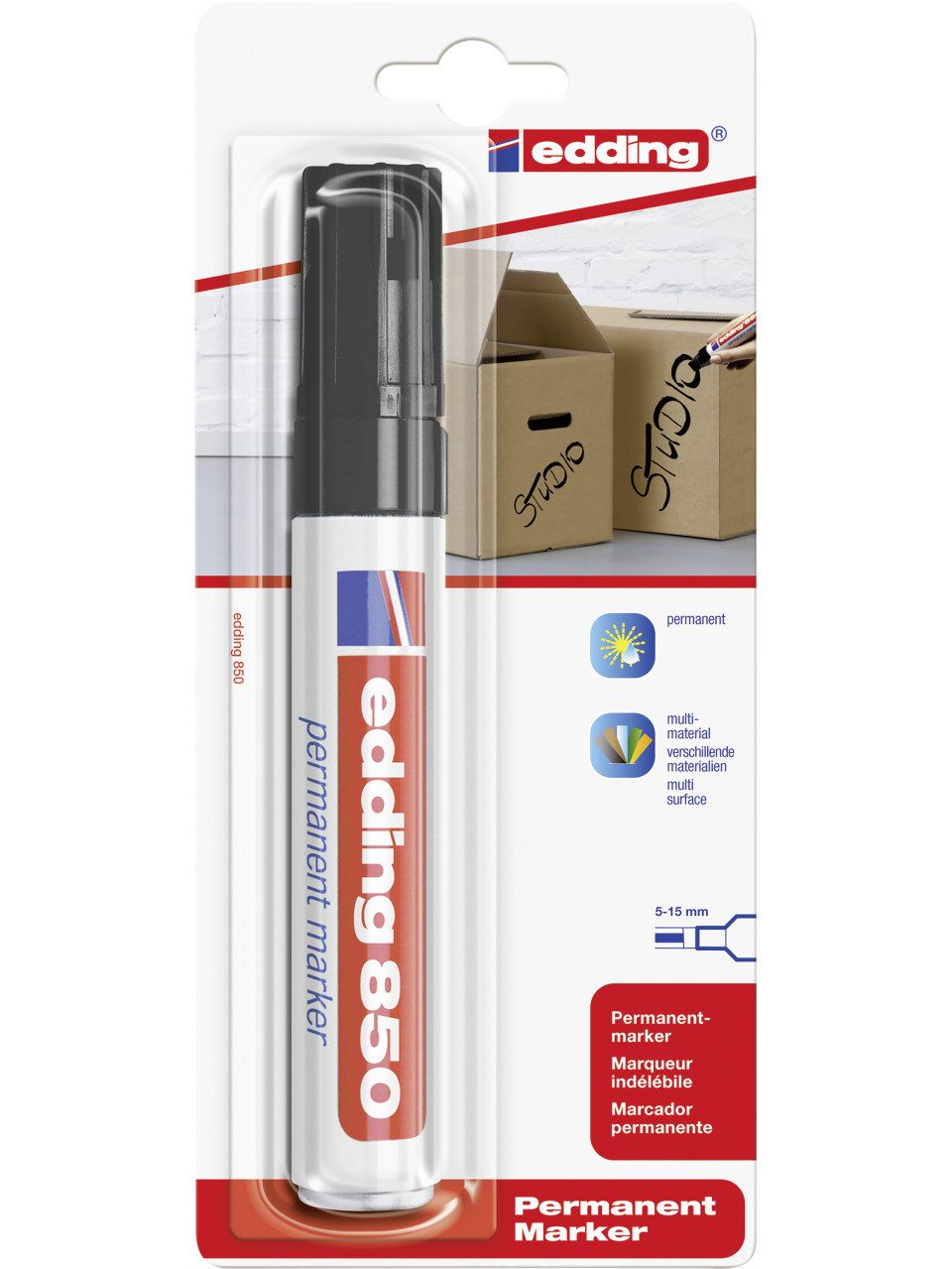 edding Permanentmarker edding 850 permanent marker schwarz 5 - 15 mm