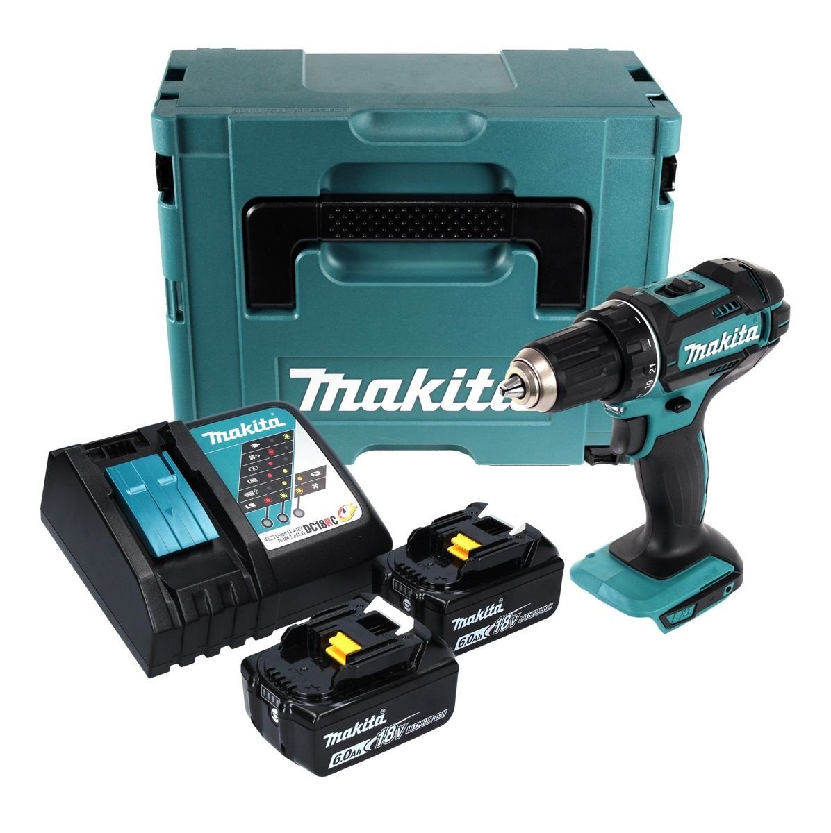 Thumbnail - Makita Akku-Schrauber DDF 482 RGJ Akku Bohrschrauber 18 V 62 Nm + 2x Akku 6,0 Ah + Ladegerä