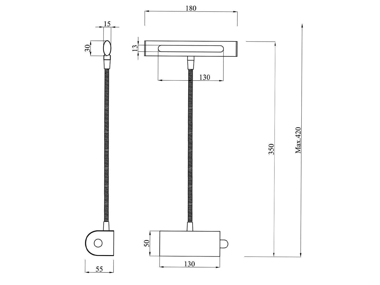 meineWunschleuchte LED Bilderleuchte, Dimmer, LED matt Warmweiß, fest Bett, integriert, Wand-Leuchte Schwarz H: Nachttischlampe, Leselampe Schwarz 35cm innen