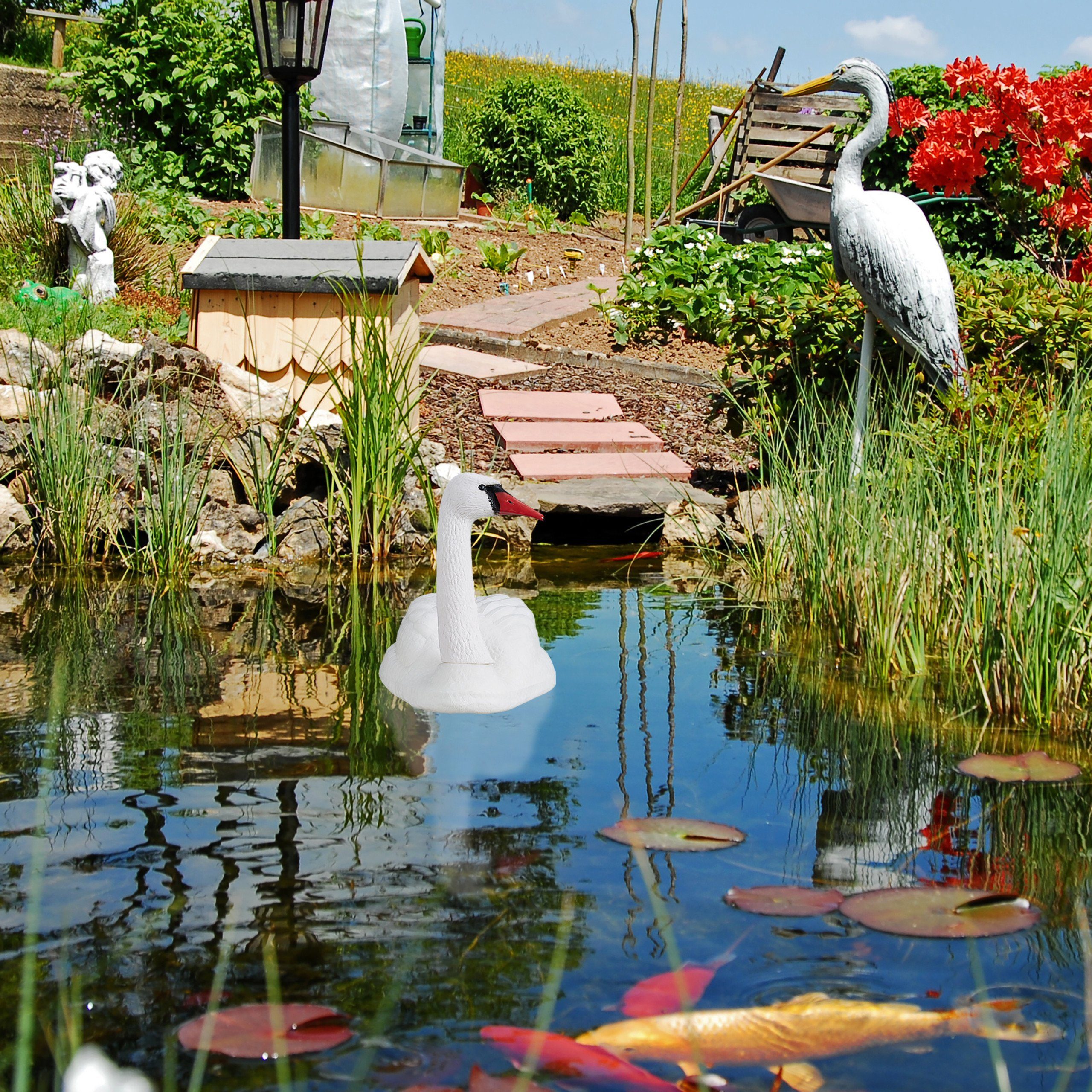 Gartendeko x Schwan relaxdays Gartenfigur XXL 2