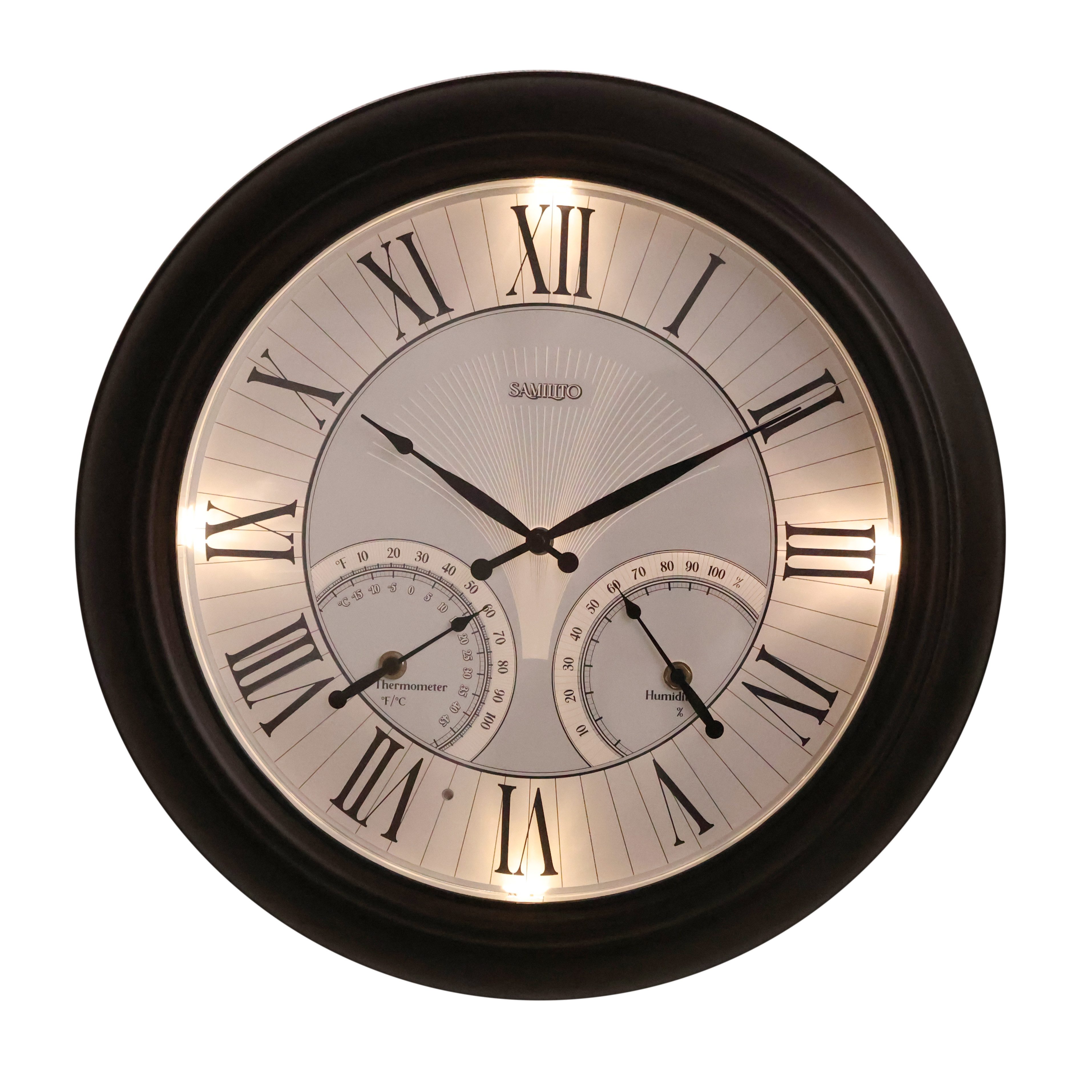 Samilito Wanduhr beleuchtete Wetterfeste für den Innen-Außenbereich,mit rF& günstig online kaufen