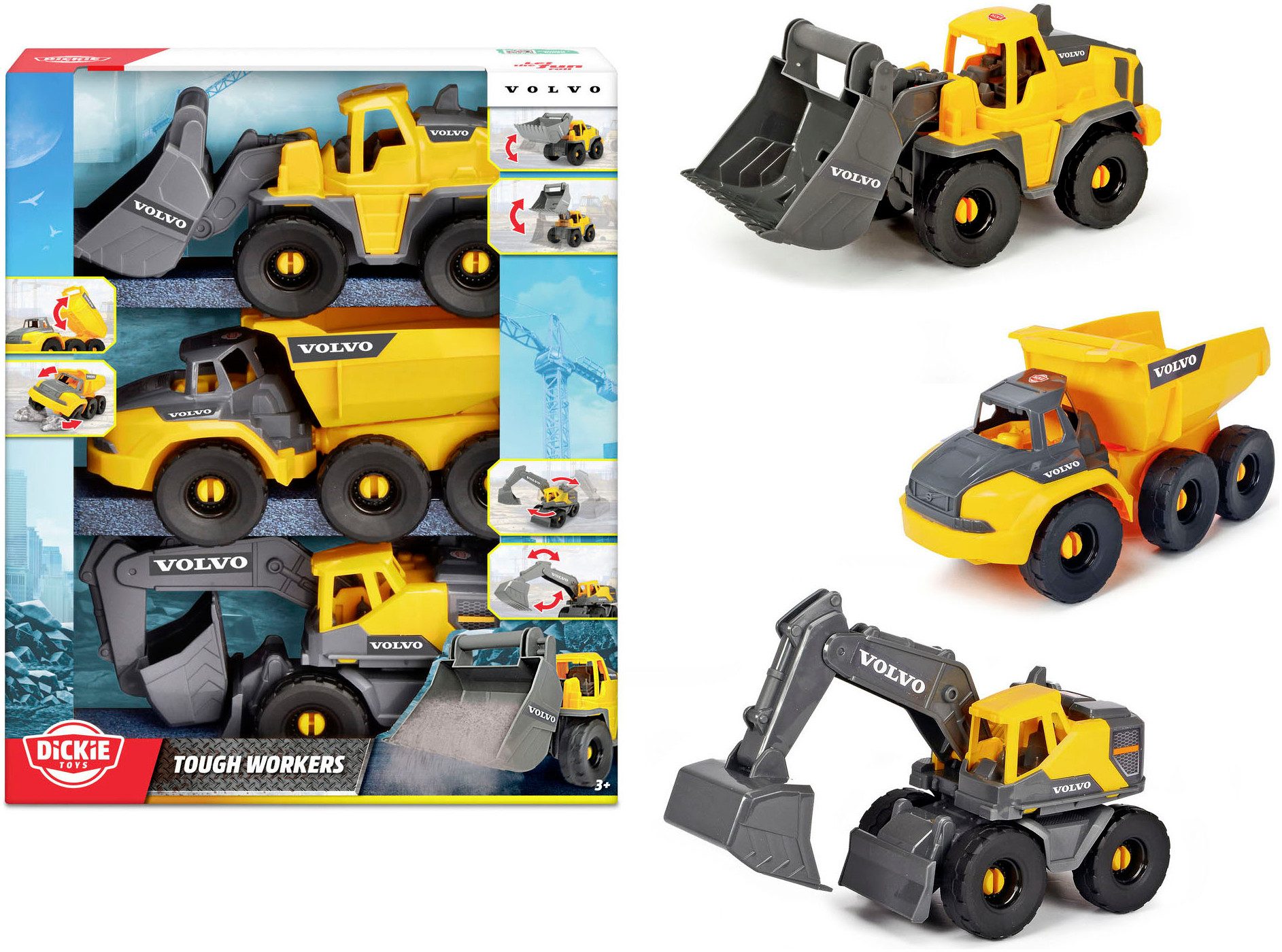 Dickie Toys Spielzeug-Baumaschine Volvo Tough Work Force, (Set, 3-tlg) günstig online kaufen