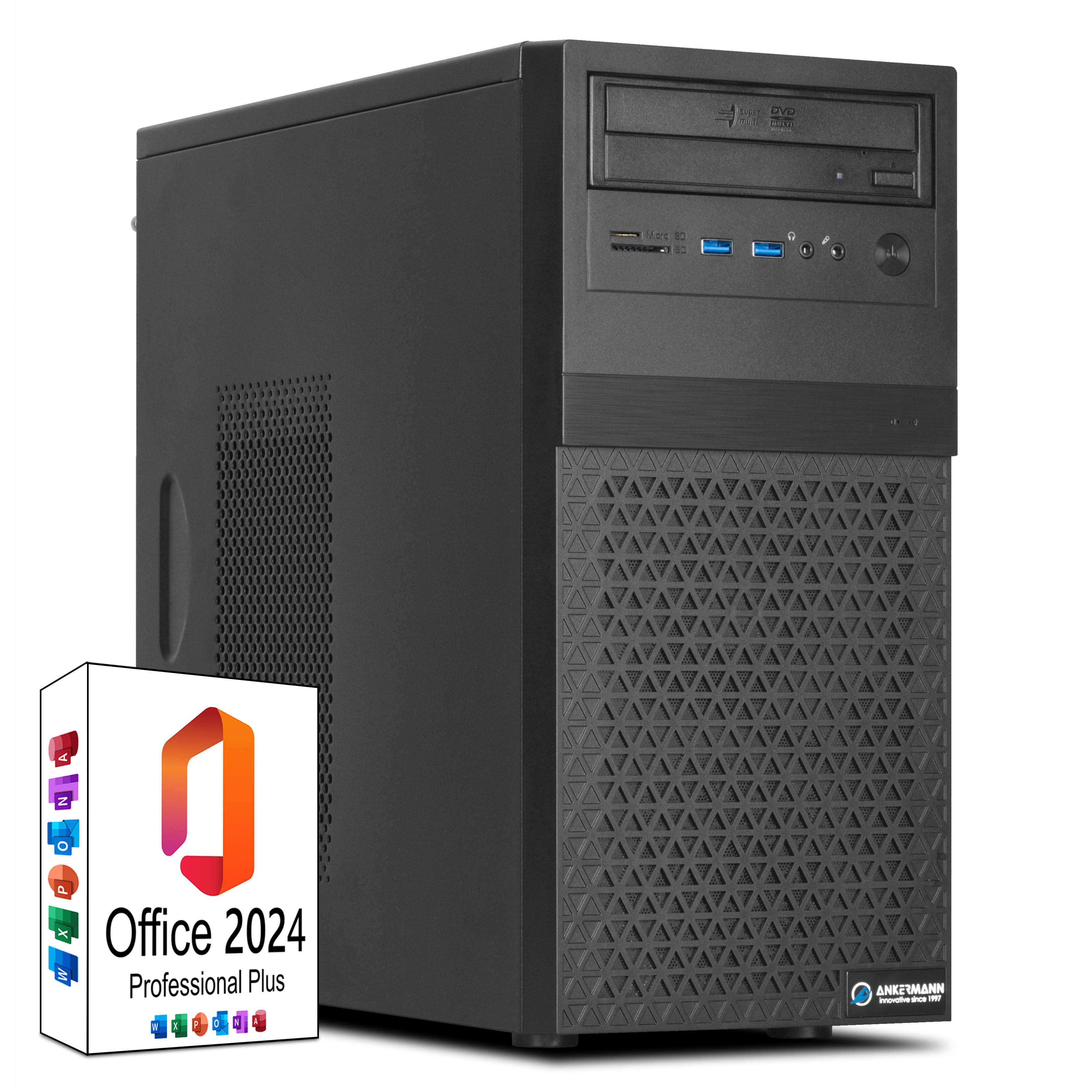 ANKERMANN-PC Business Office Work V1 PC (Intel Core i5 10400F, GeForce GT 730, 16 GB RAM, 480 GB SSD, Luftkühlung)