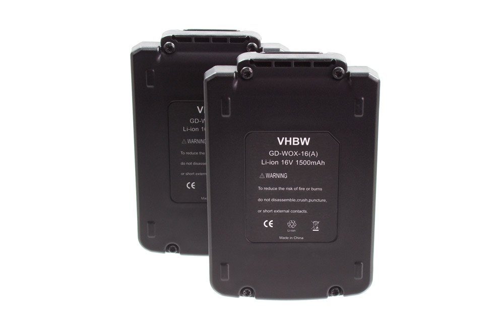 vhbw kompatibel mit Worx WX152.1, WX152.2, WX152.3, WX156, WX152 Akku Li-Ion 1500 mAh (16 V)