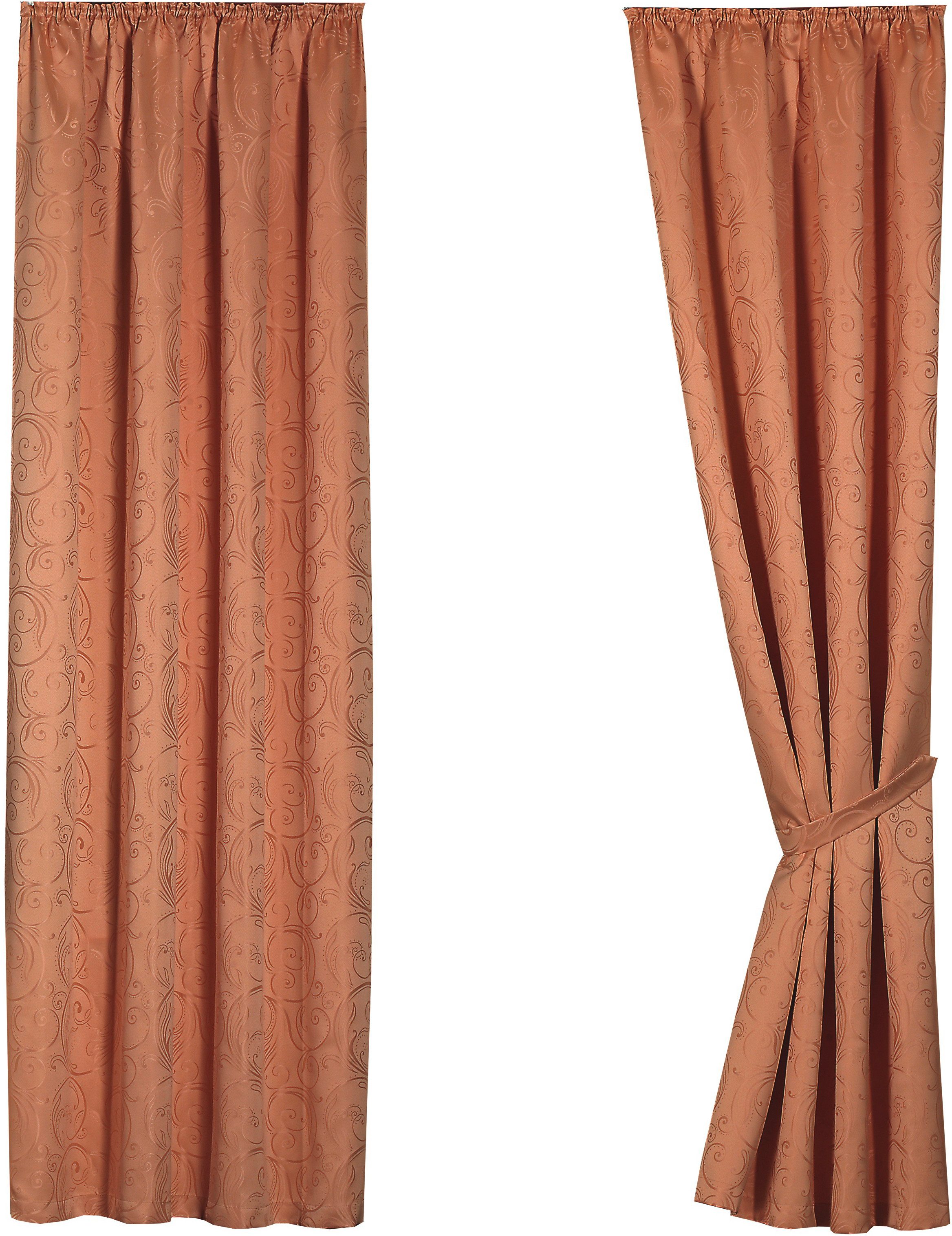 Weckbrodt Vorhang Modena (1 St), Kräuselband, blickdicht, Dekoschal, blickdicht, Jacquard-Muster, Universalschienenband, Gardine