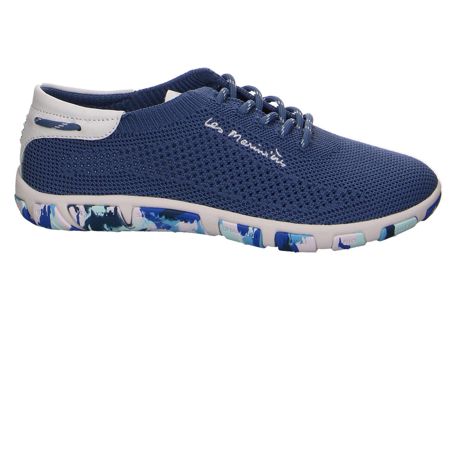 tbs Tamaris Jazaria Leinen-Stoff Schnürschuhe blau Schnürschuh