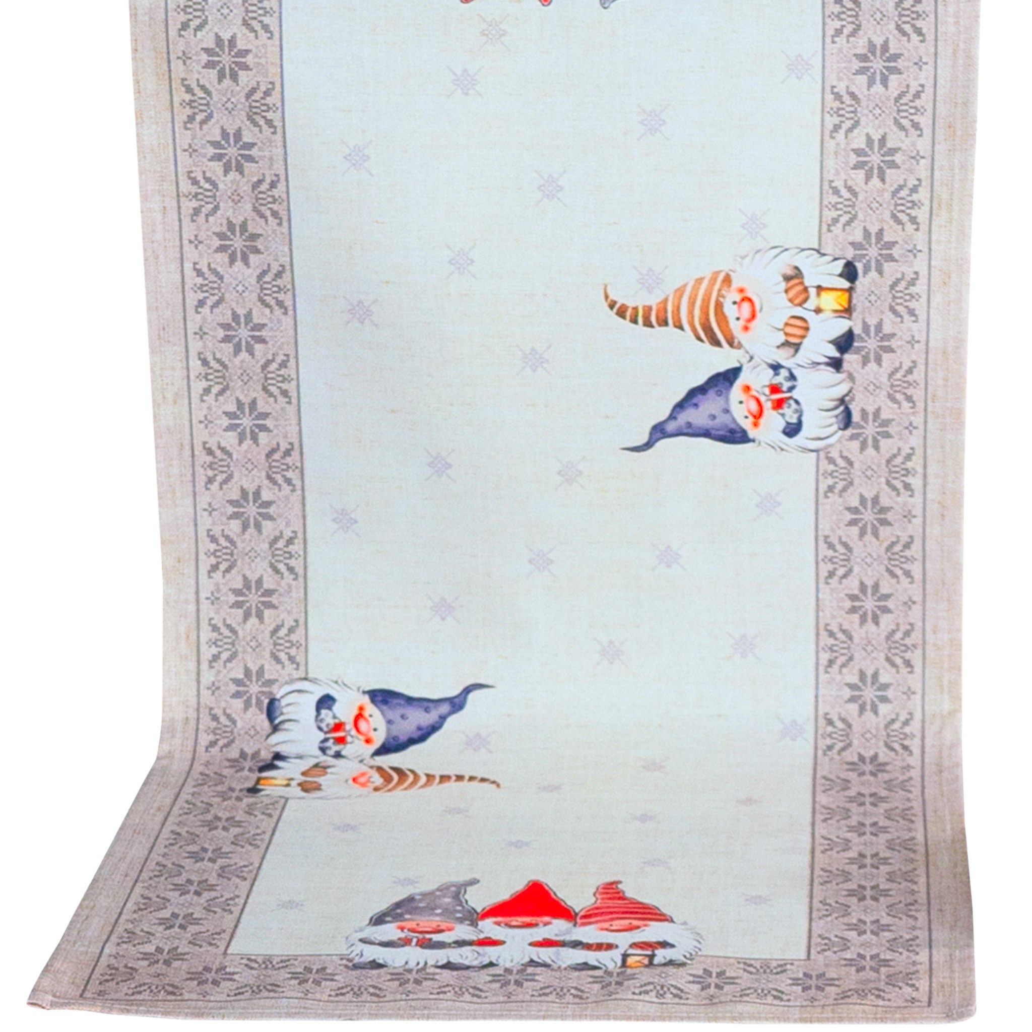 matches21 HOME & HOBBY Tischdecke 40x90 cm Tischläufer Weihnachten mit lustigen Weihnachtswichteln (1-tlg), Ideal für Advent und Weihnachtsdeko