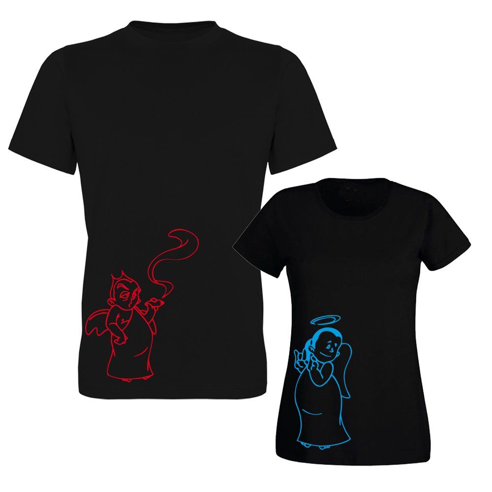 Ggraphics TShirt Engel & Teufel Paar / PartnerSet zum selbst