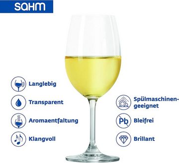 SAHM Weißweinglas Weingläser Weisswein Set 6 Stk - Weissweingläser
