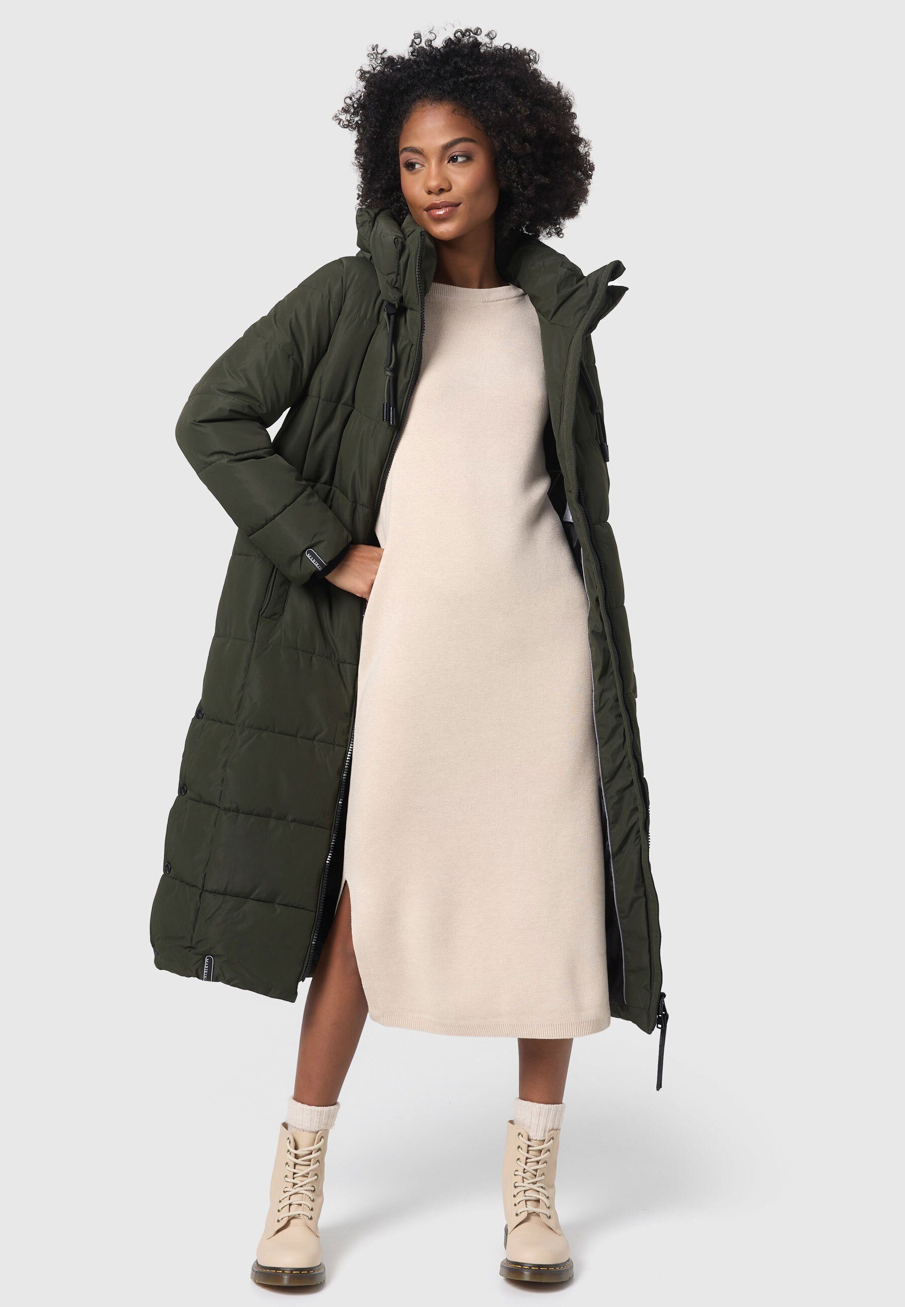 Marikoo Winterjacke Nadeshikoo XIV extra langer Winter Mantel gesteppt günstig online kaufen