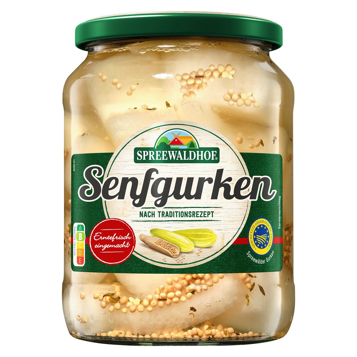 Spreewaldhof Gemüsekonserve, Spreewaldhof Original Spreewälder Senfgurken mit Senfkörnern 720ml