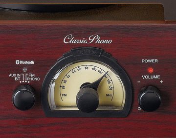 Lenco Classic Phono TT-43WA - Retro Plattenspieler Plattenspieler (Riemenantrieb)