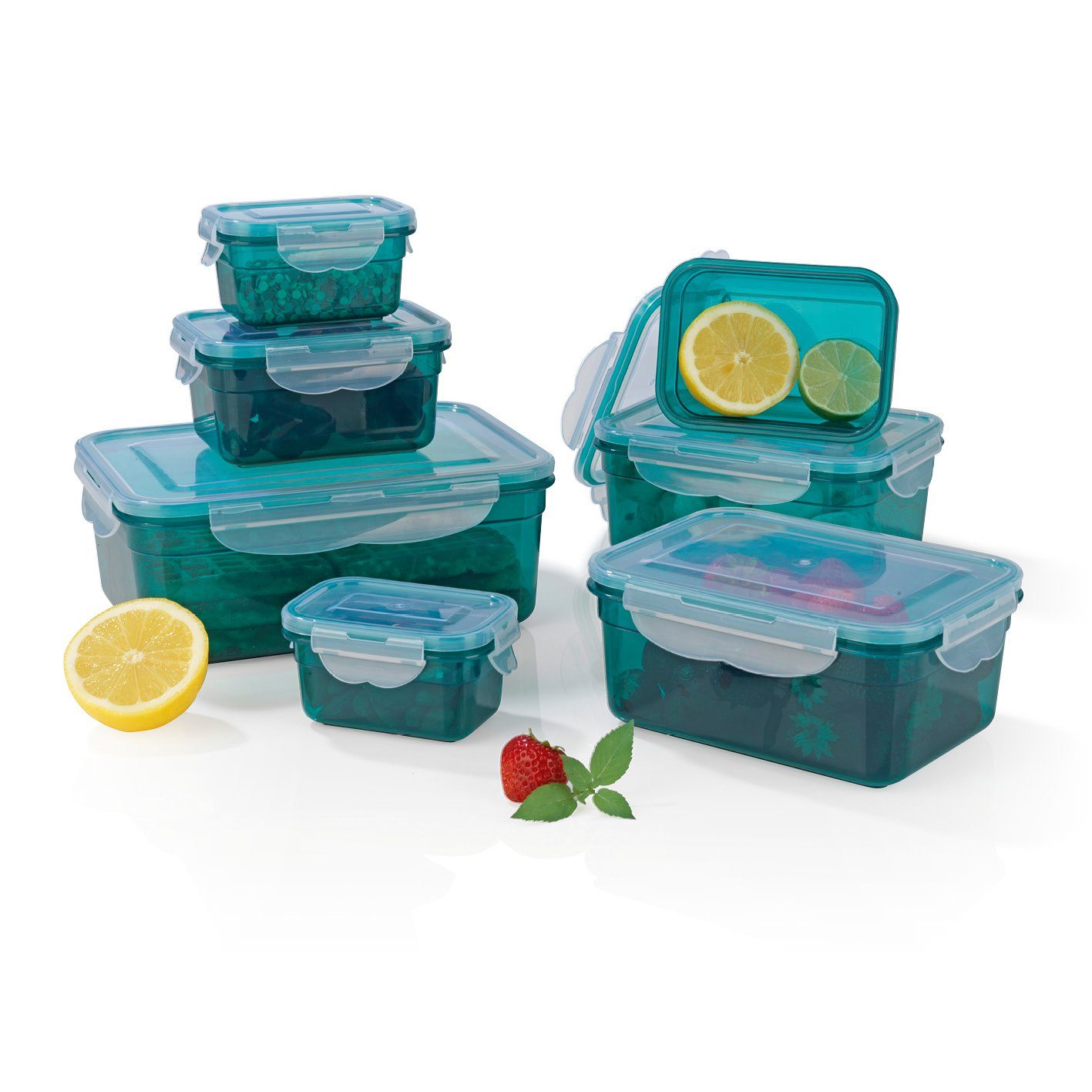 GOURMETmaxx Frischhaltedose Lunchbox Vorratsdose Set, 14-tlg), und erwärmen einfrieren, klick-it, (7er aufbewahren