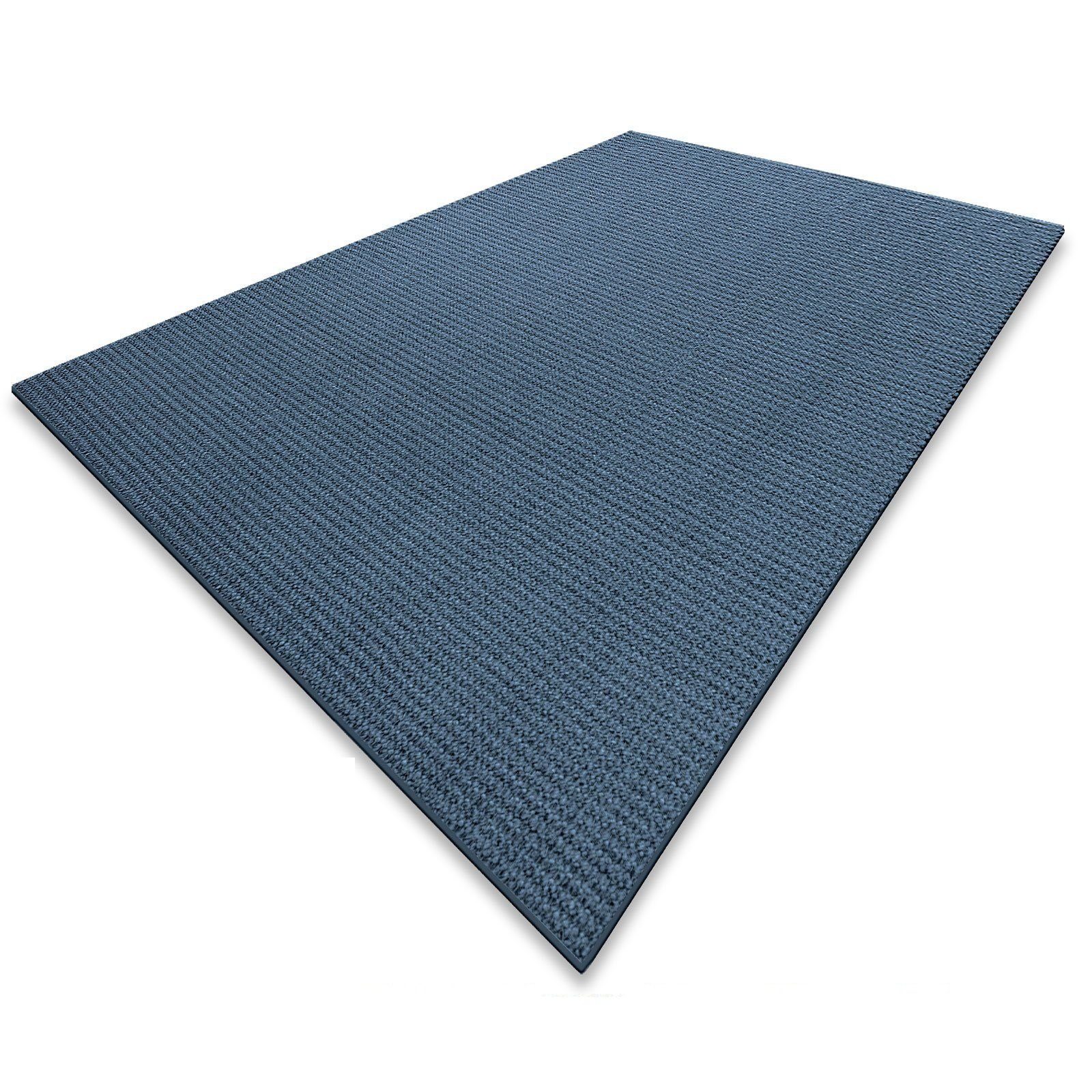 Sisalteppich Sylt Blau, Teppich in Eckig, 10 6 mm, Teppichläufer, Größen, Höhe: Floordirekt, Eckig