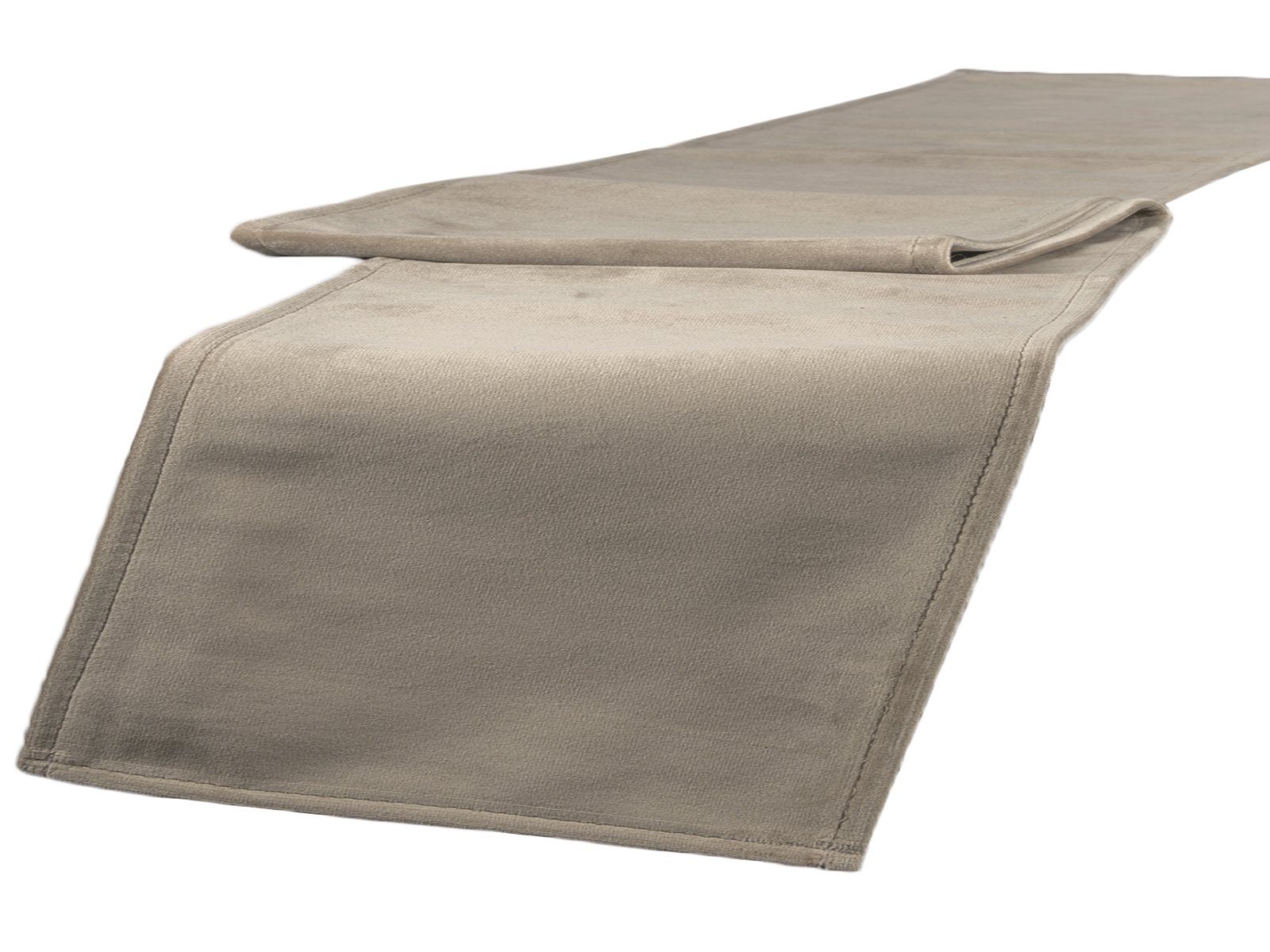 beties Tischläufer Samt&Sonders (1-tlg, 1 Stück Tischläufer), ca. 40x140 cm Samt Tischdekoration modern und edel taupe