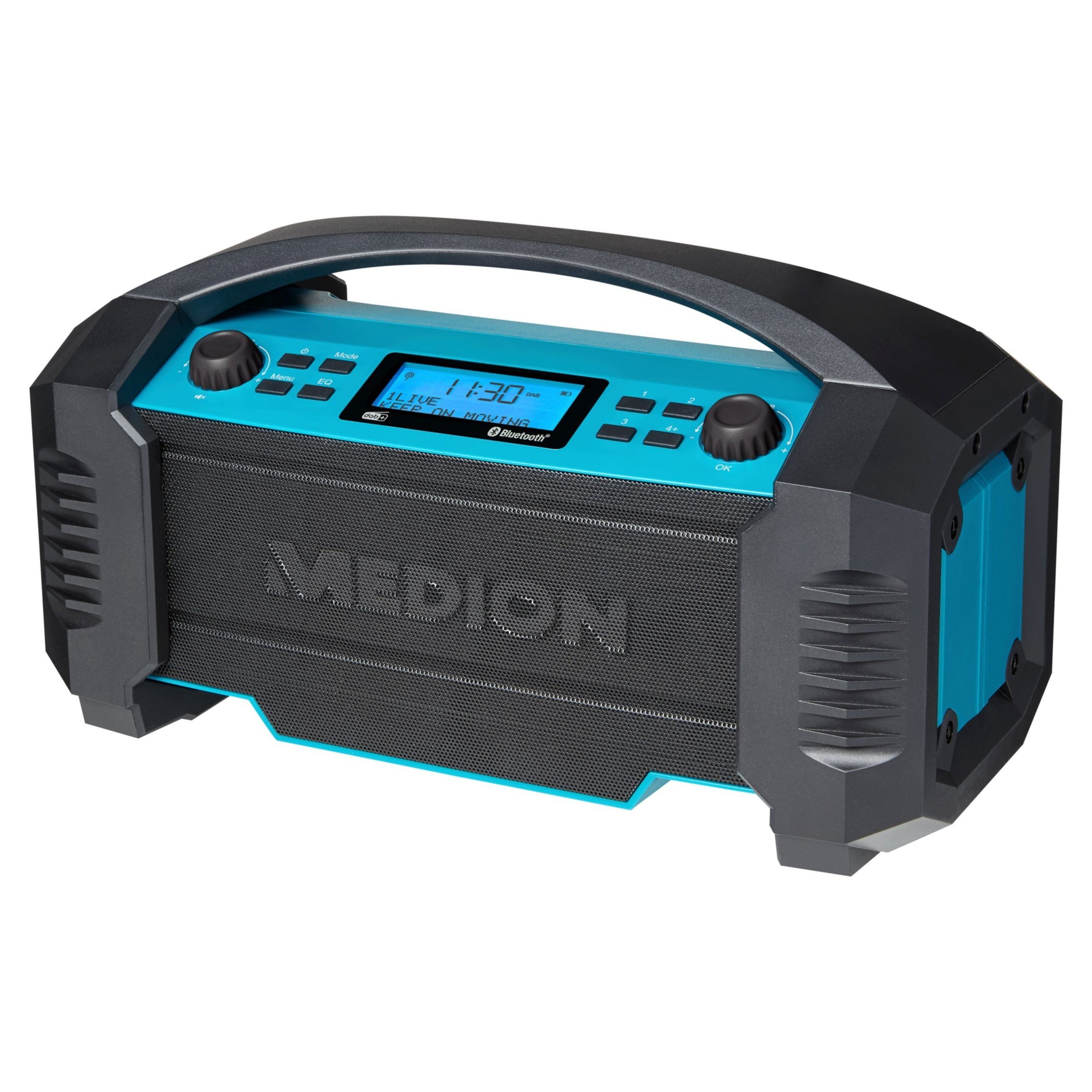 Medion® Medion E66050 MD43320 DAB+ Bluetooth 5.0 Li-Ion Akku Baustellenradio Baustellenradio (15,00 W)