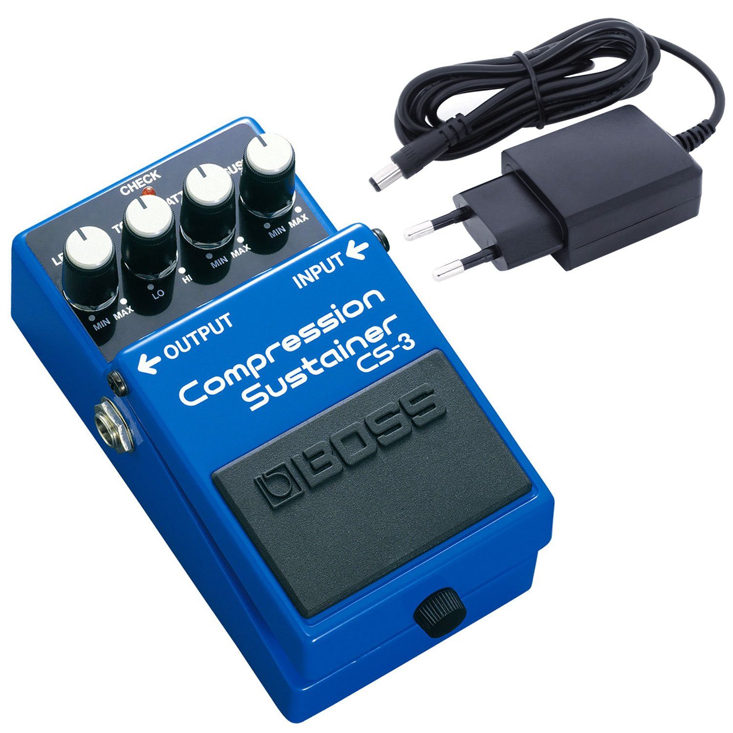 E-Gitarre Boss CS3 Compression Sustainer Pedal mit Netzteil