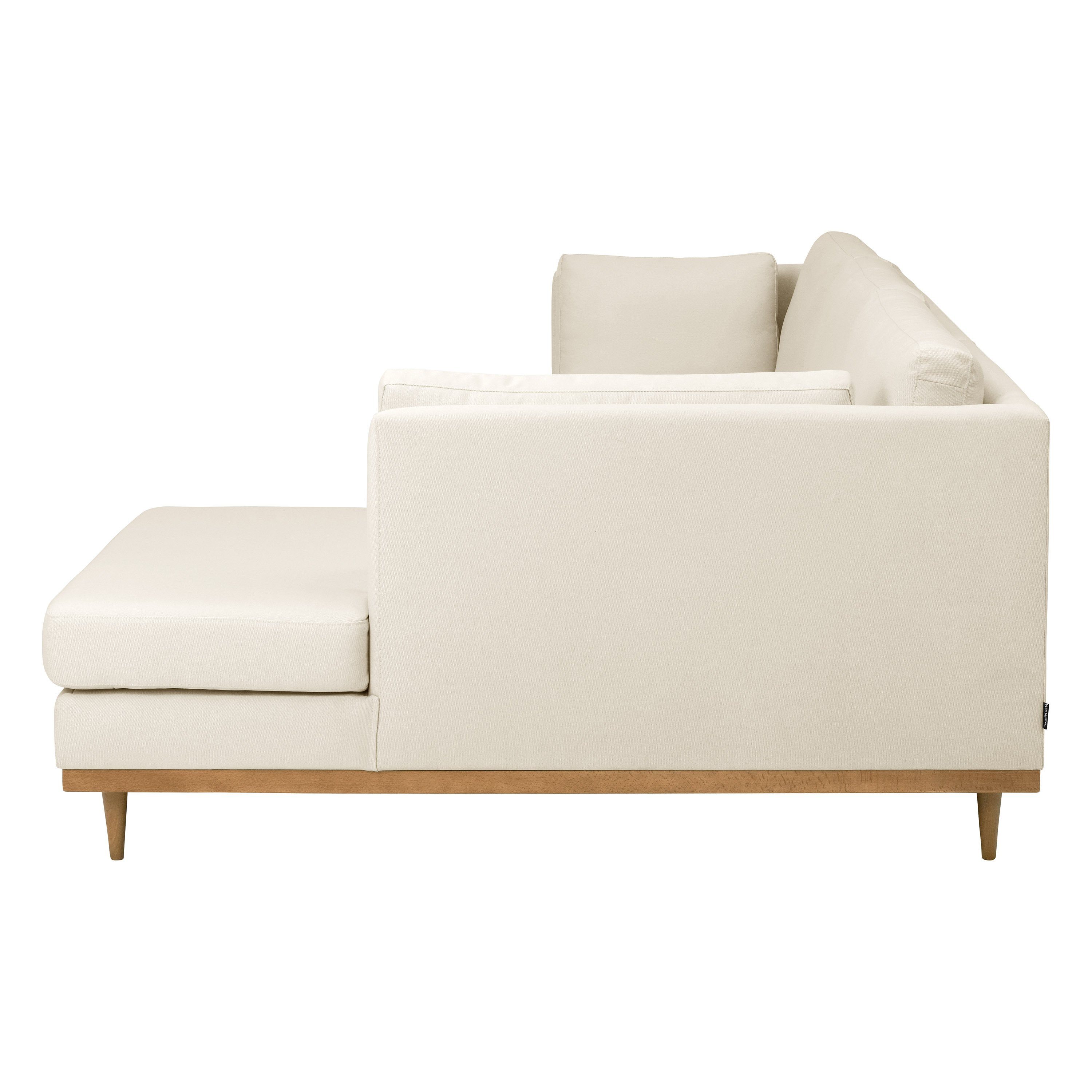 2-Sitzer Sofa skandinavischen rechts Winzer® creme, Stück, Larsen Flachgewebe Ecksofa Design 1 im links Sofa Ecksofa Max mit