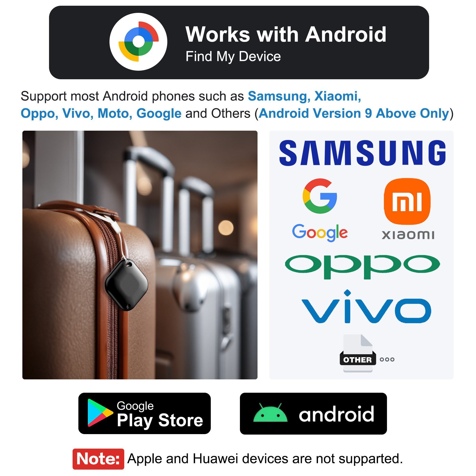 Forrlite GPS Tracker Android Smart Tag Android Air Android Tag Schlüsselfinder GPS-Tracker (IP67 Android Tracker Bluetooth KeyFinder für Koffer/Gepäck/Brieftasche)