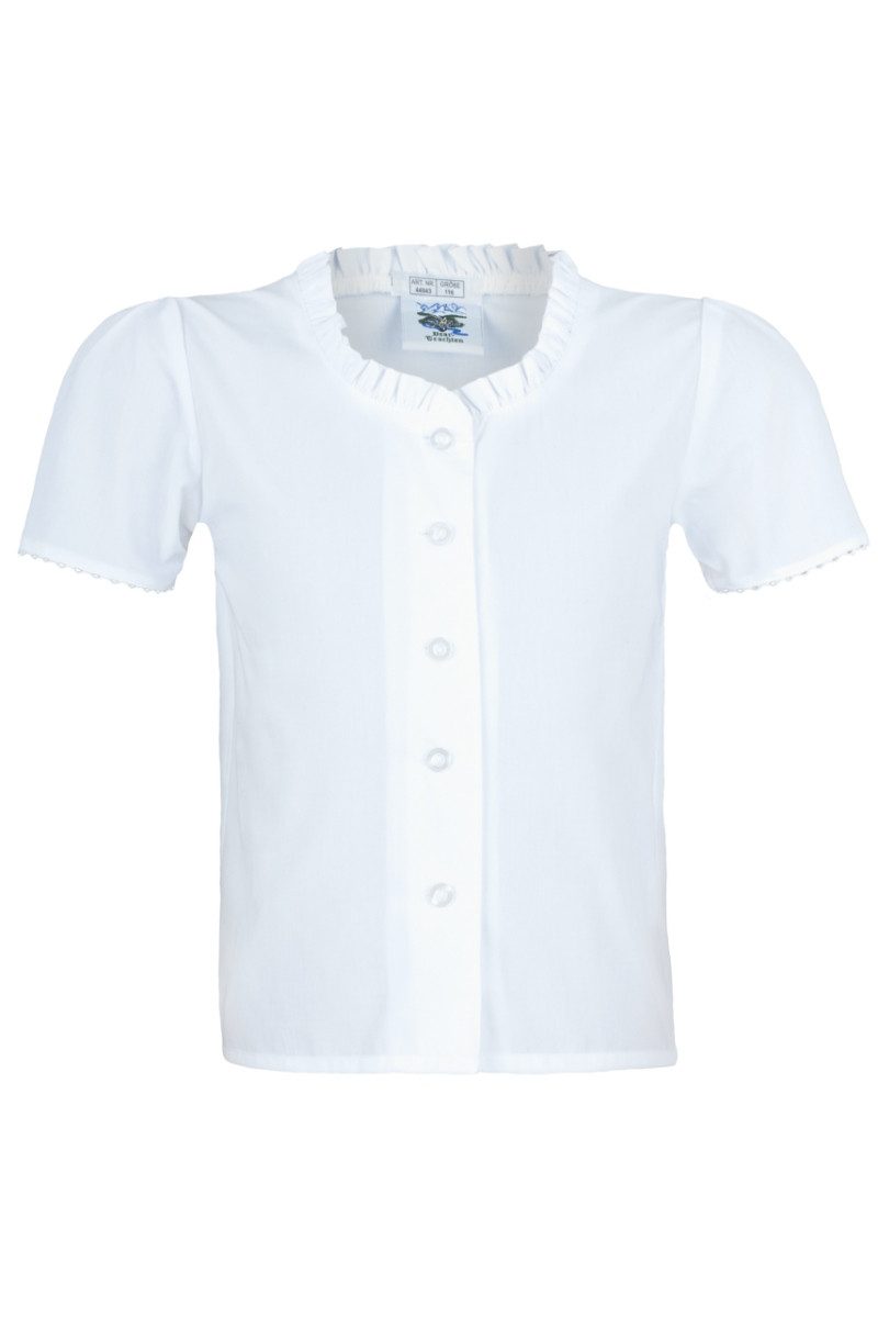 Isar-Trachten Trachtenbluse Mädchen Bluse - VINIA - weiß
